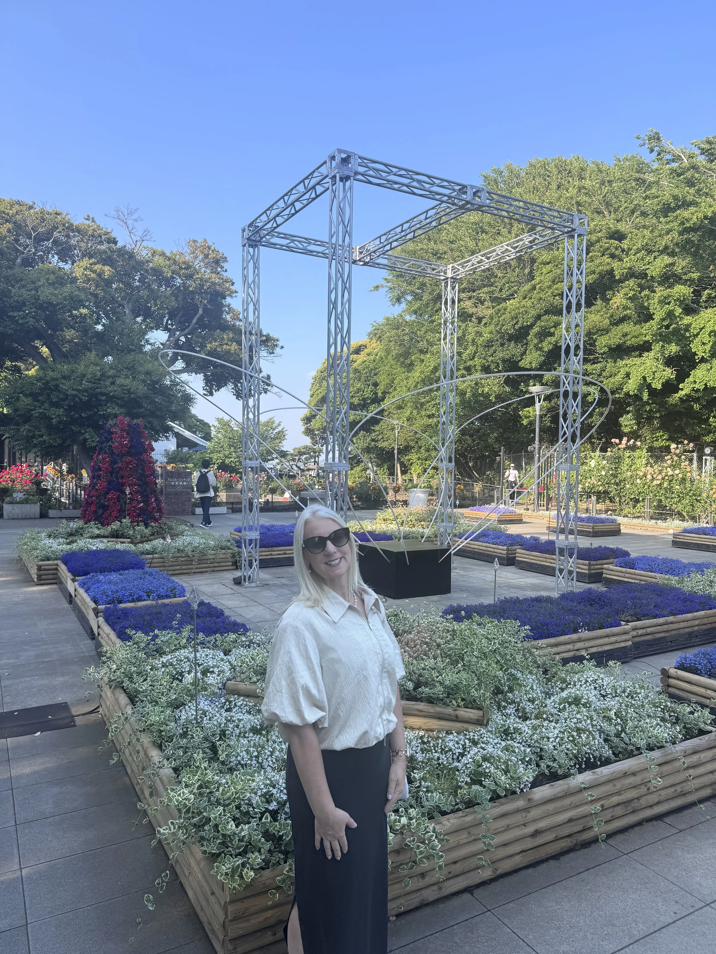 Seasonal flower displays inside Samuel Cocking Garden on Enoshima ​