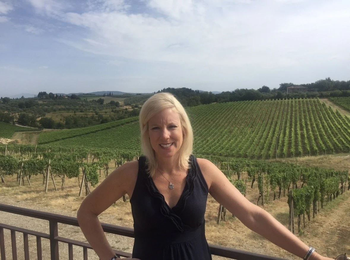 Vineyard views across the rolling hills of Chianti from Casa Emma Winery
