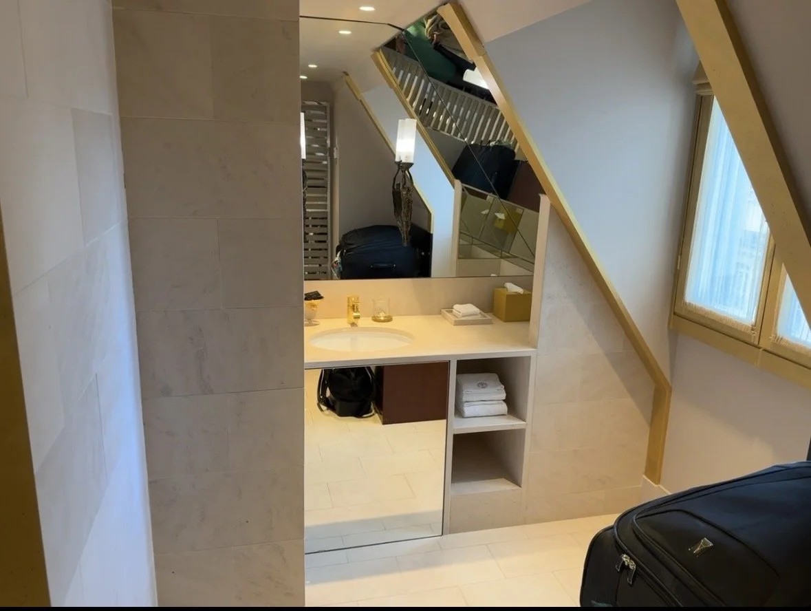 Marble vanity and bathroom amenities at Park Hyatt Paris-Vendôme