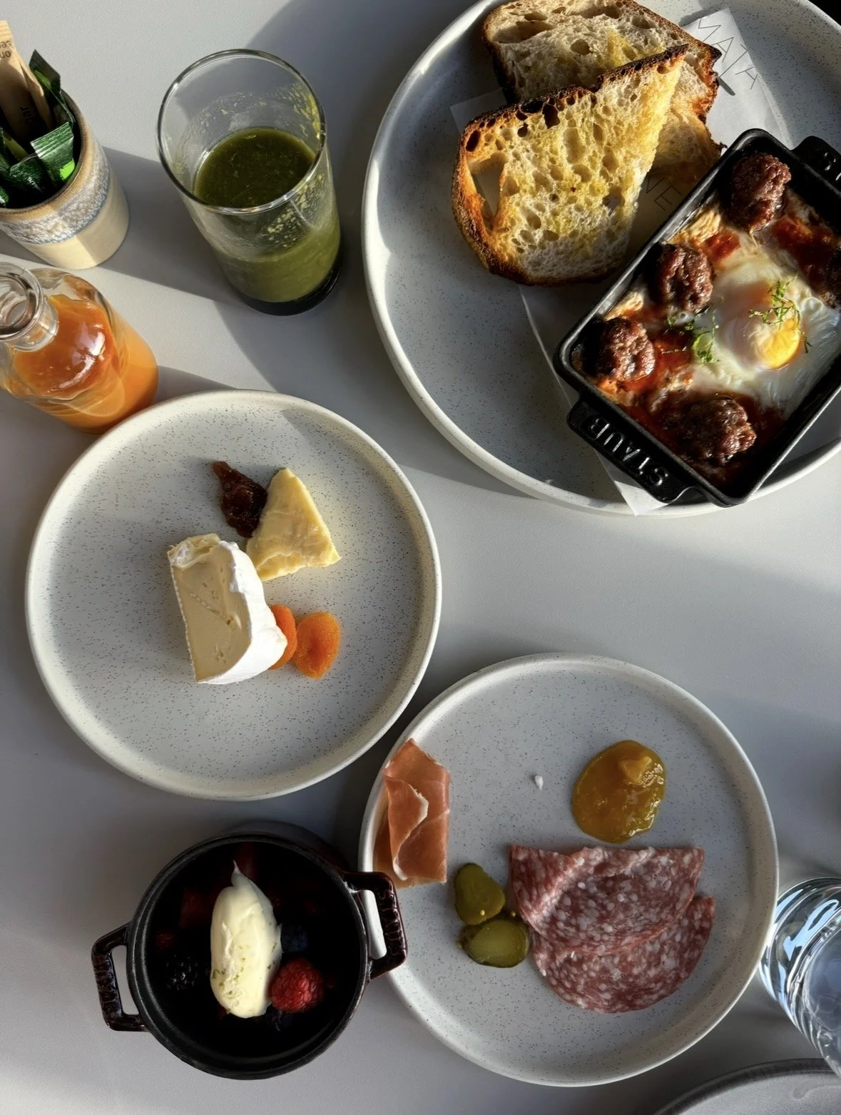 À la carte breakfast selection at Park Hyatt Auckland restaurant