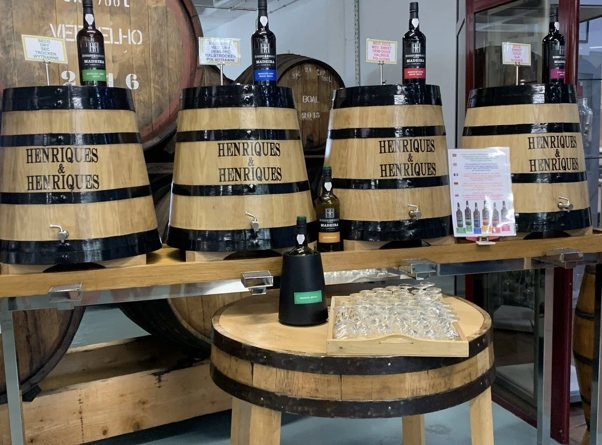 Madeira wine tasting room at Henriques & Henriques winery.