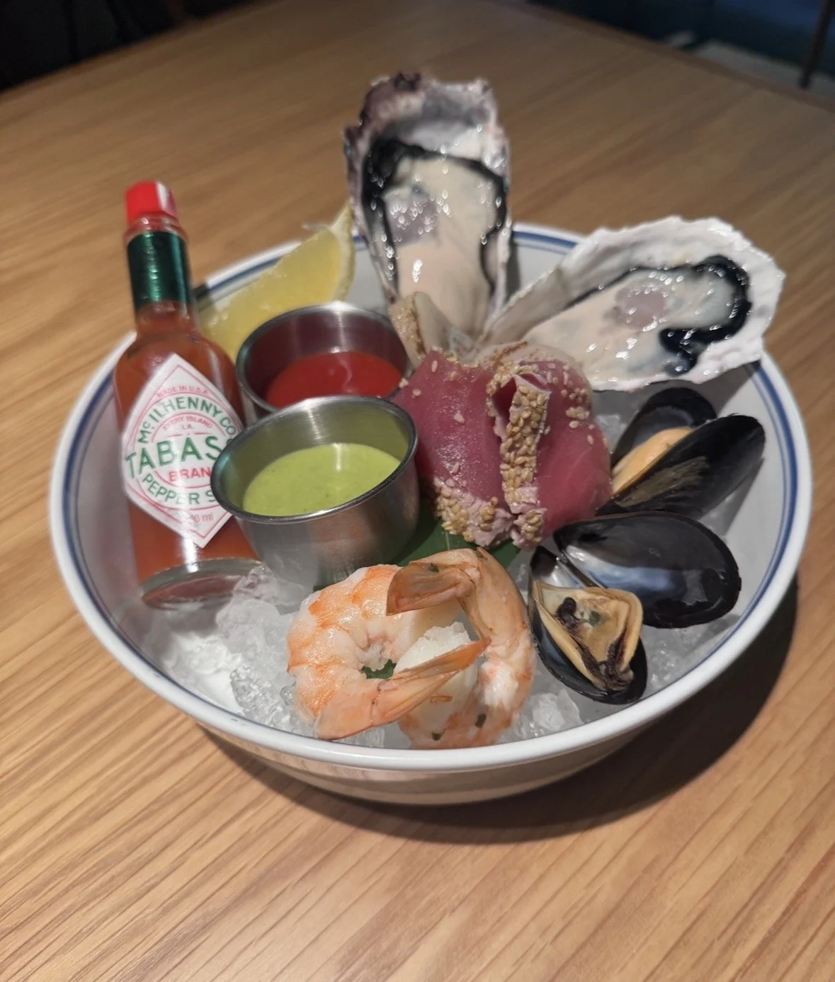 Seafood platter at Gora Brewery Public House in Hakone