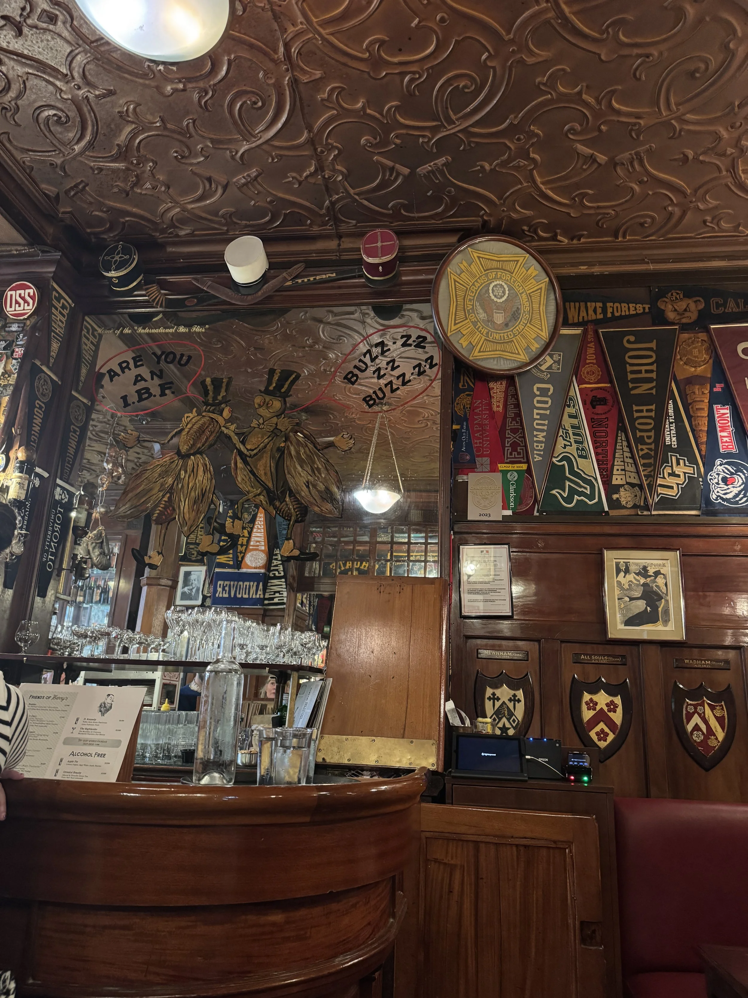 Historic interior decor at Harry's Bar Paris