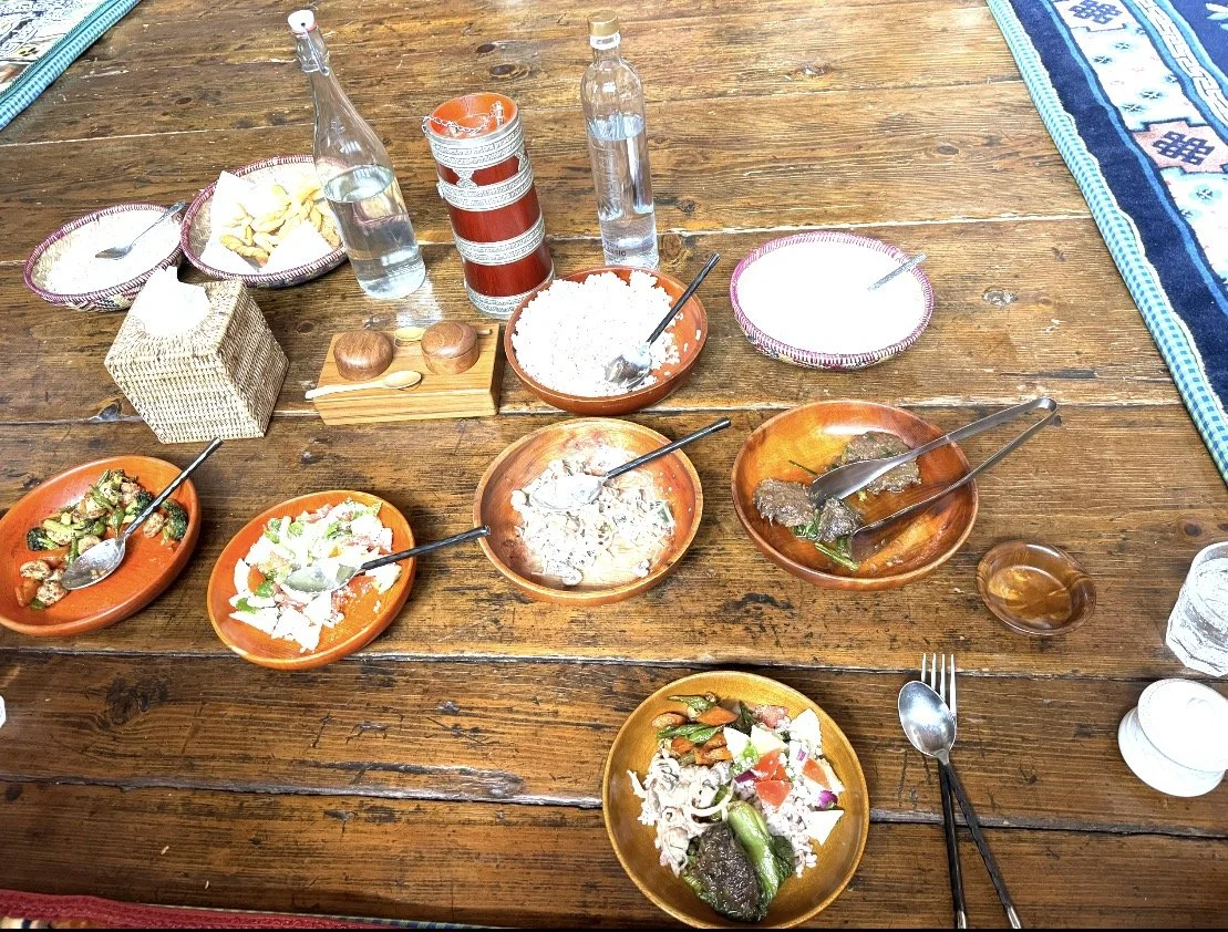Traditional Bhutanese farmhouse lunch served during our Bhutan trip