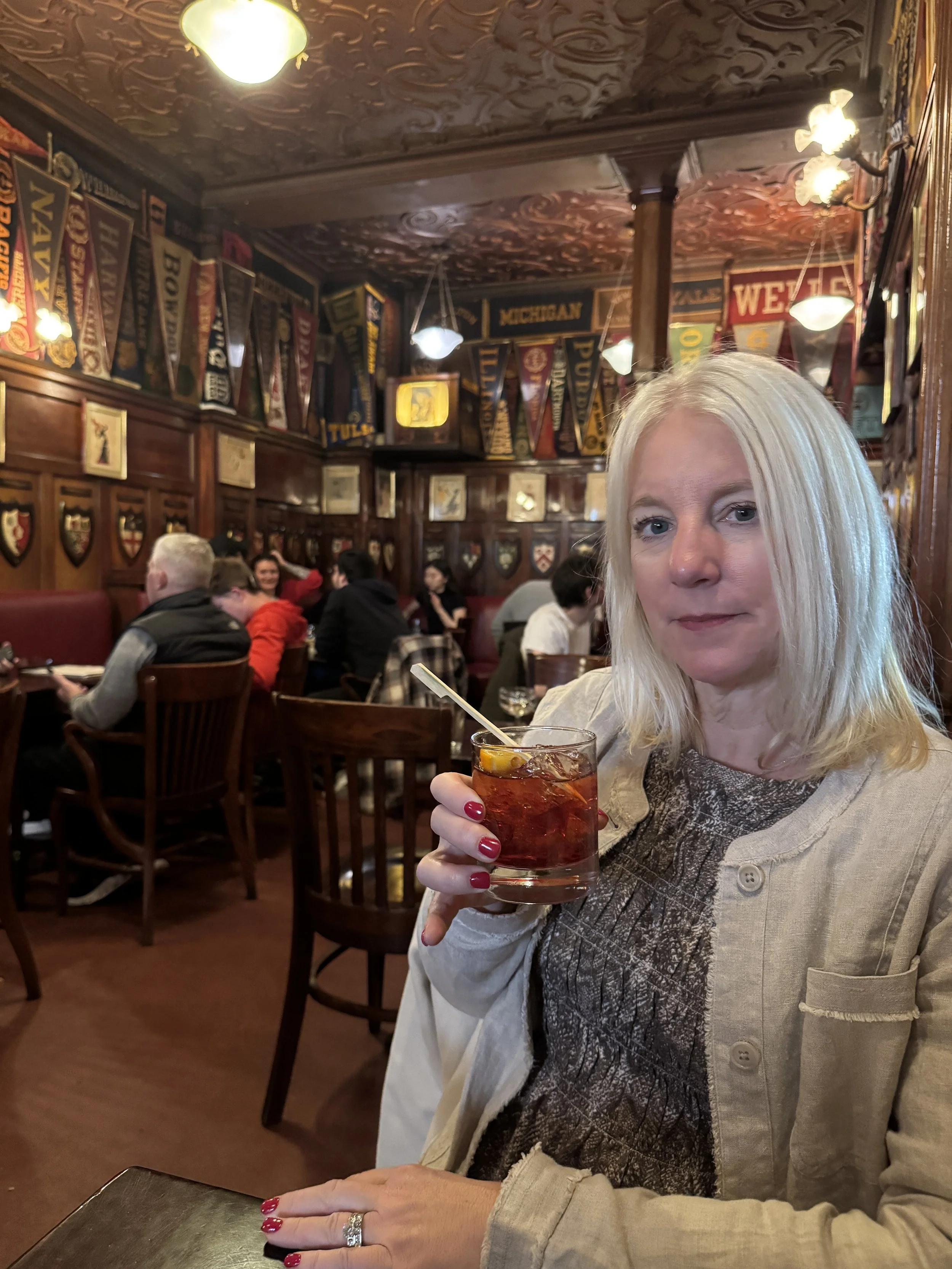 Classic cocktail inside Harry's Bar Paris