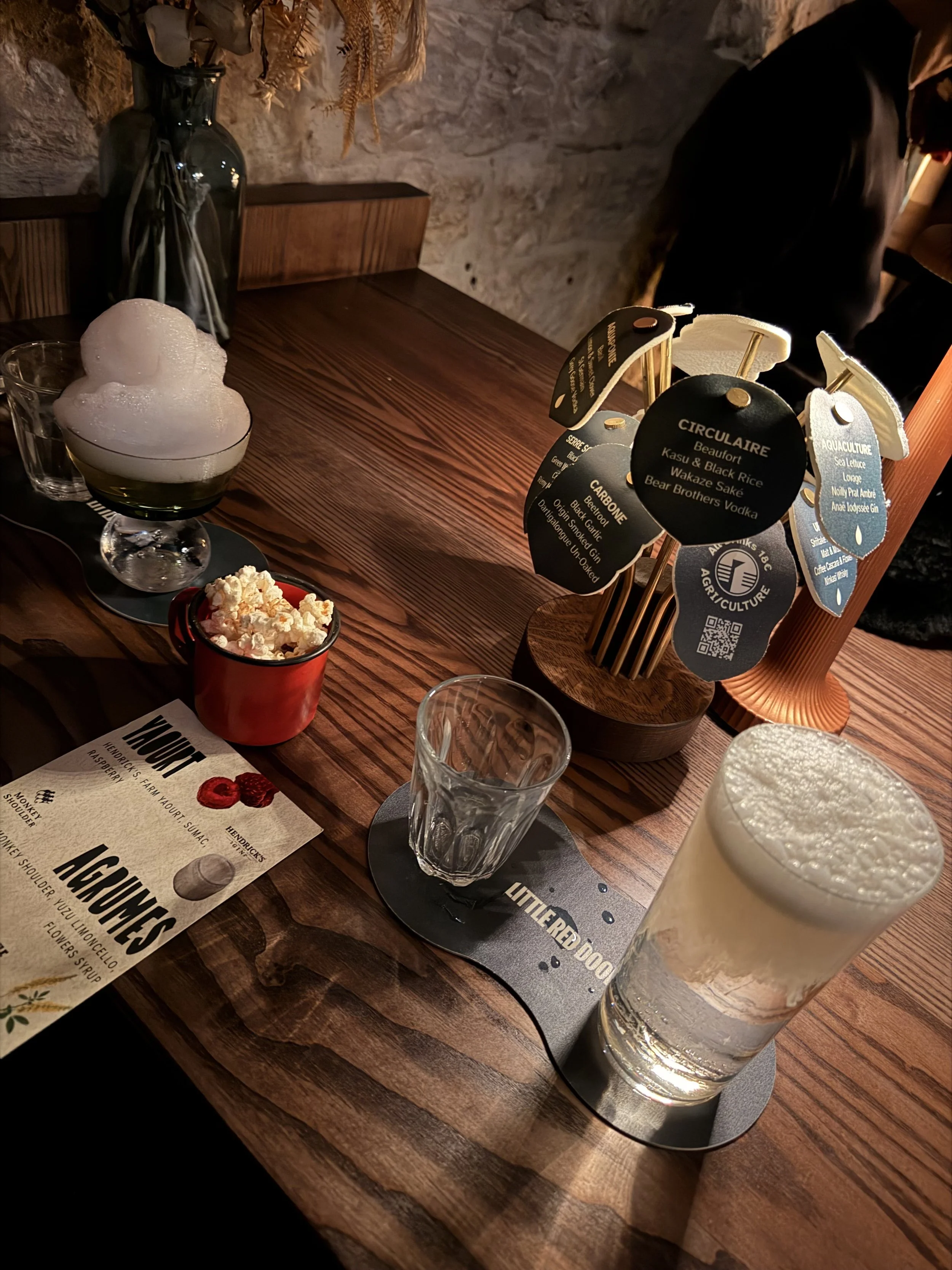 Craft cocktails and seasonal menu at Little Red Door in Paris France