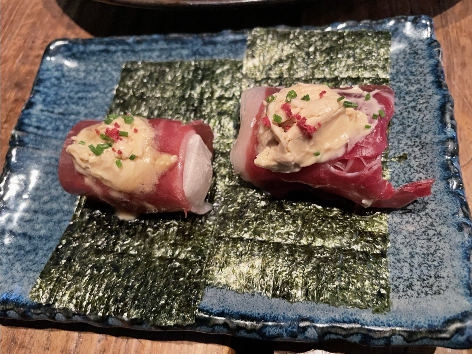 Creative tasting menu course served at SG Low in Tokyo.
