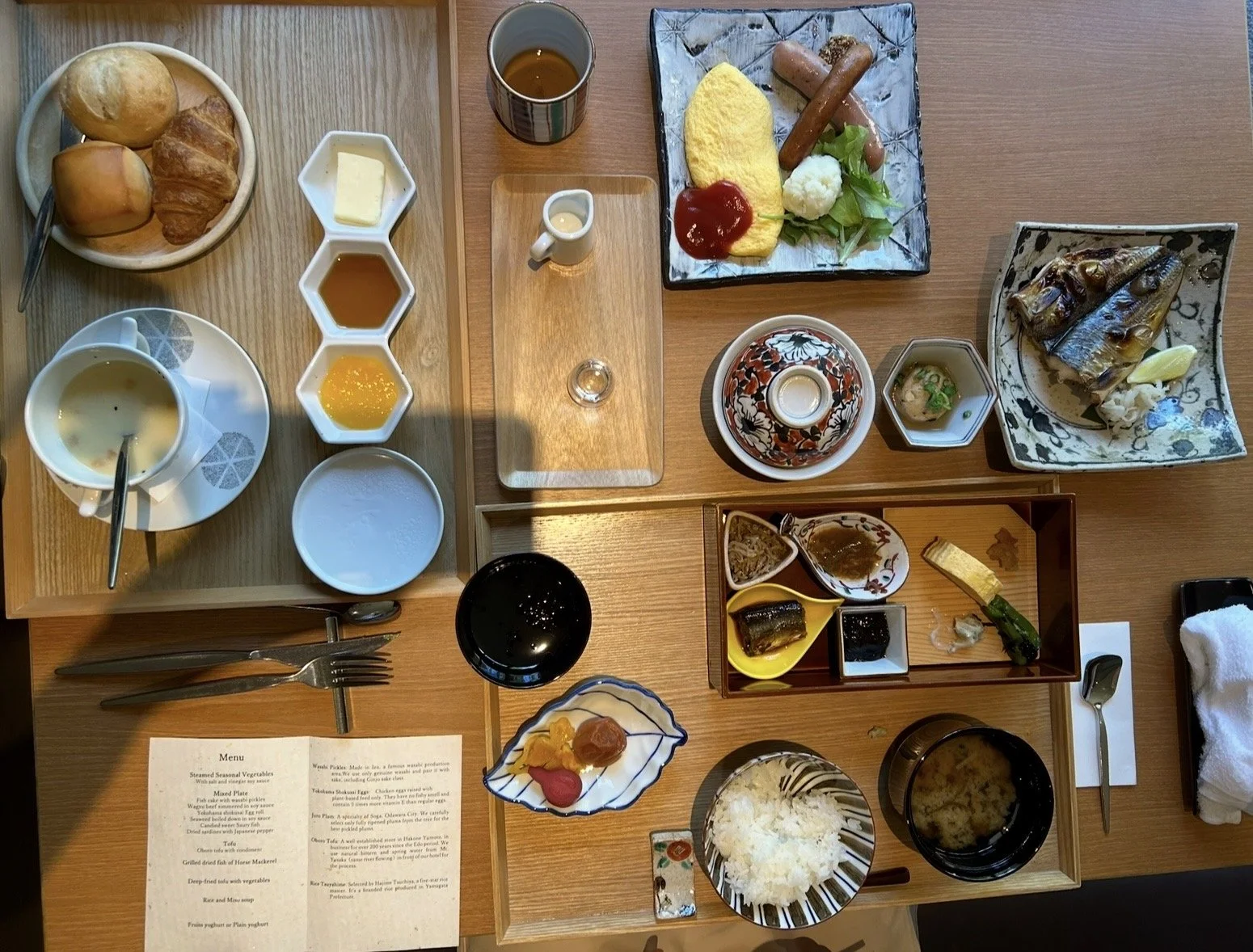Traditional Japanese breakfast served at Kinnotake Tonosawa luxury ryokan