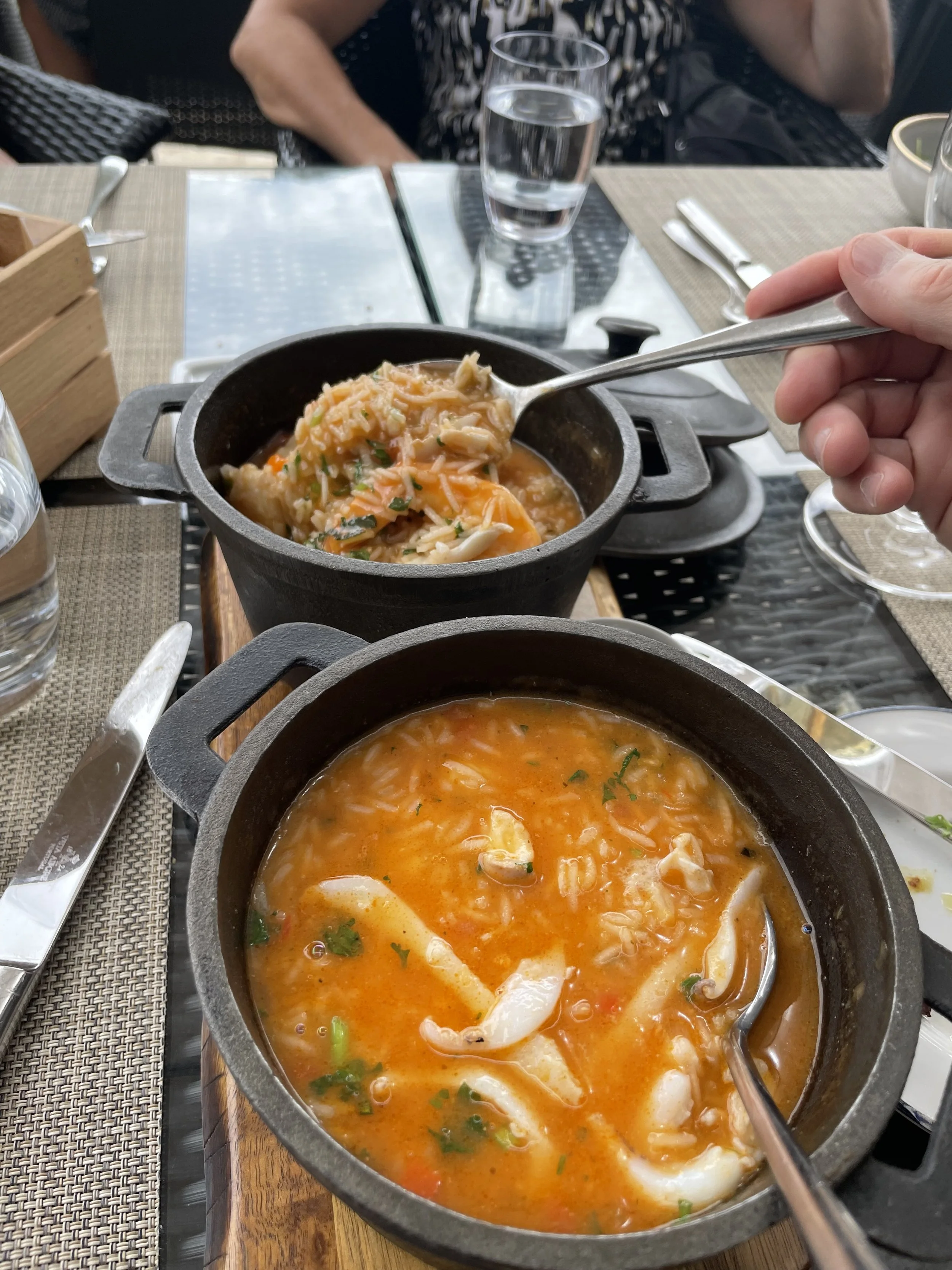 Seafood rice served for lunch at Cozinha da Clara, Quinta de La Rosa