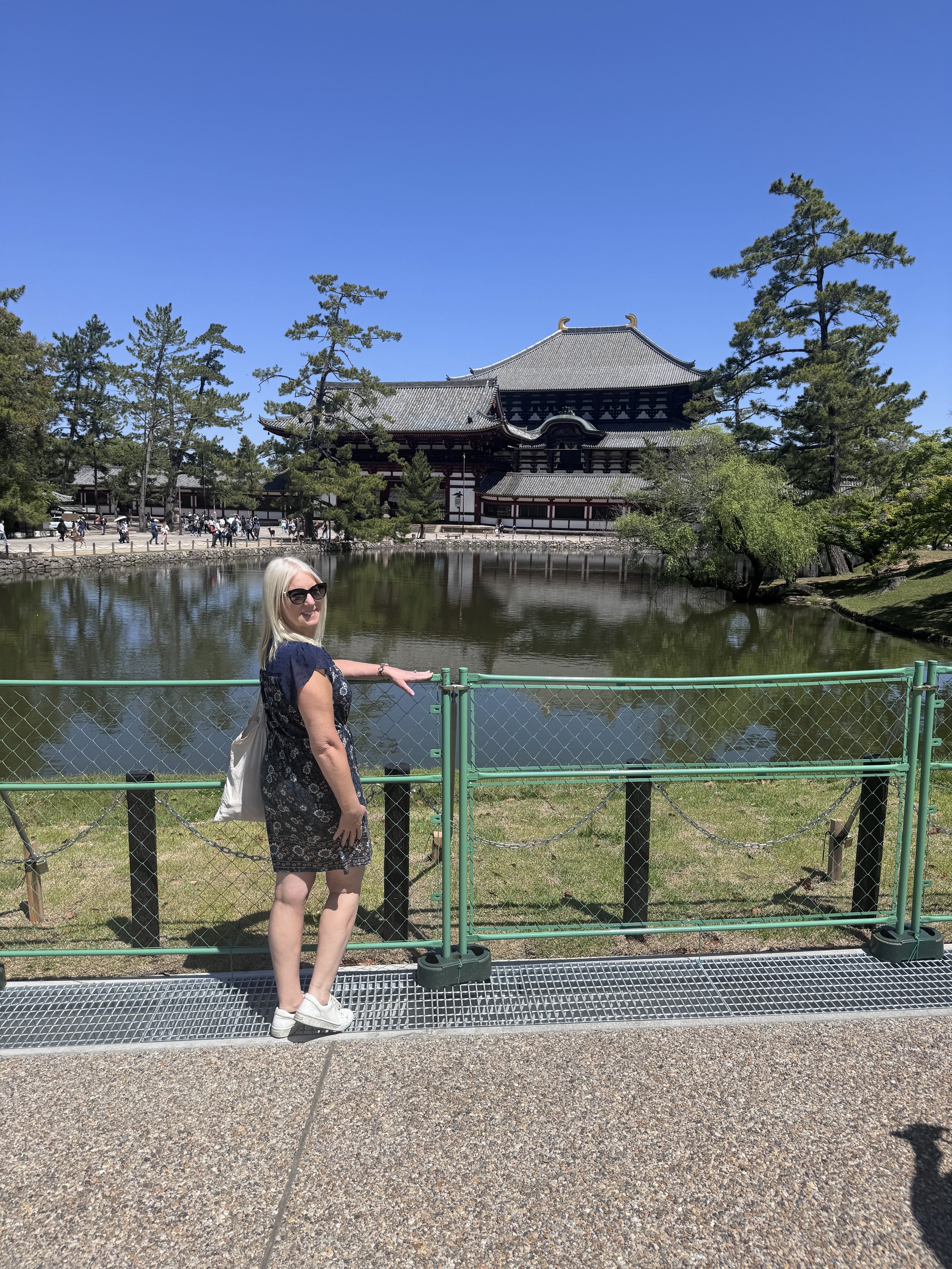 Reflection pond and Todai-ji Temple grounds in Nara Japan