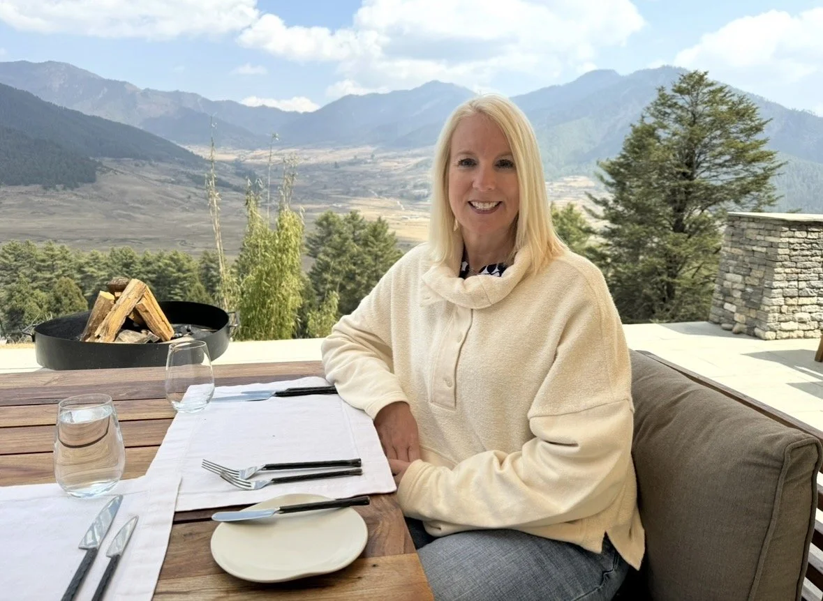 Outdoor lunch overlooking Phobjikha Valley at Six Senses Gangtey Bhutan
