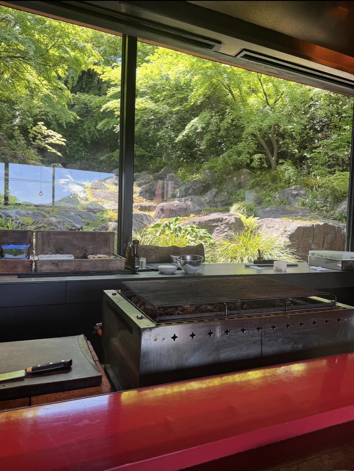 Garden view from Gora Brewery & Grill in Hakone