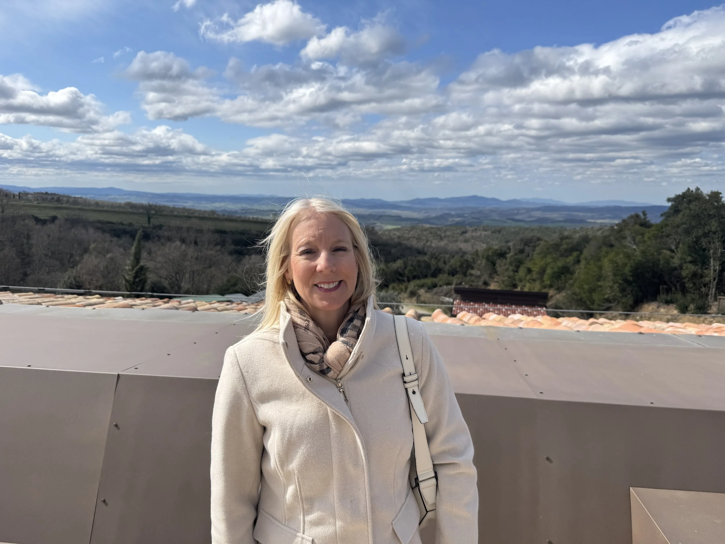 View from Poggio Rubino winery in Montalcino Tuscany