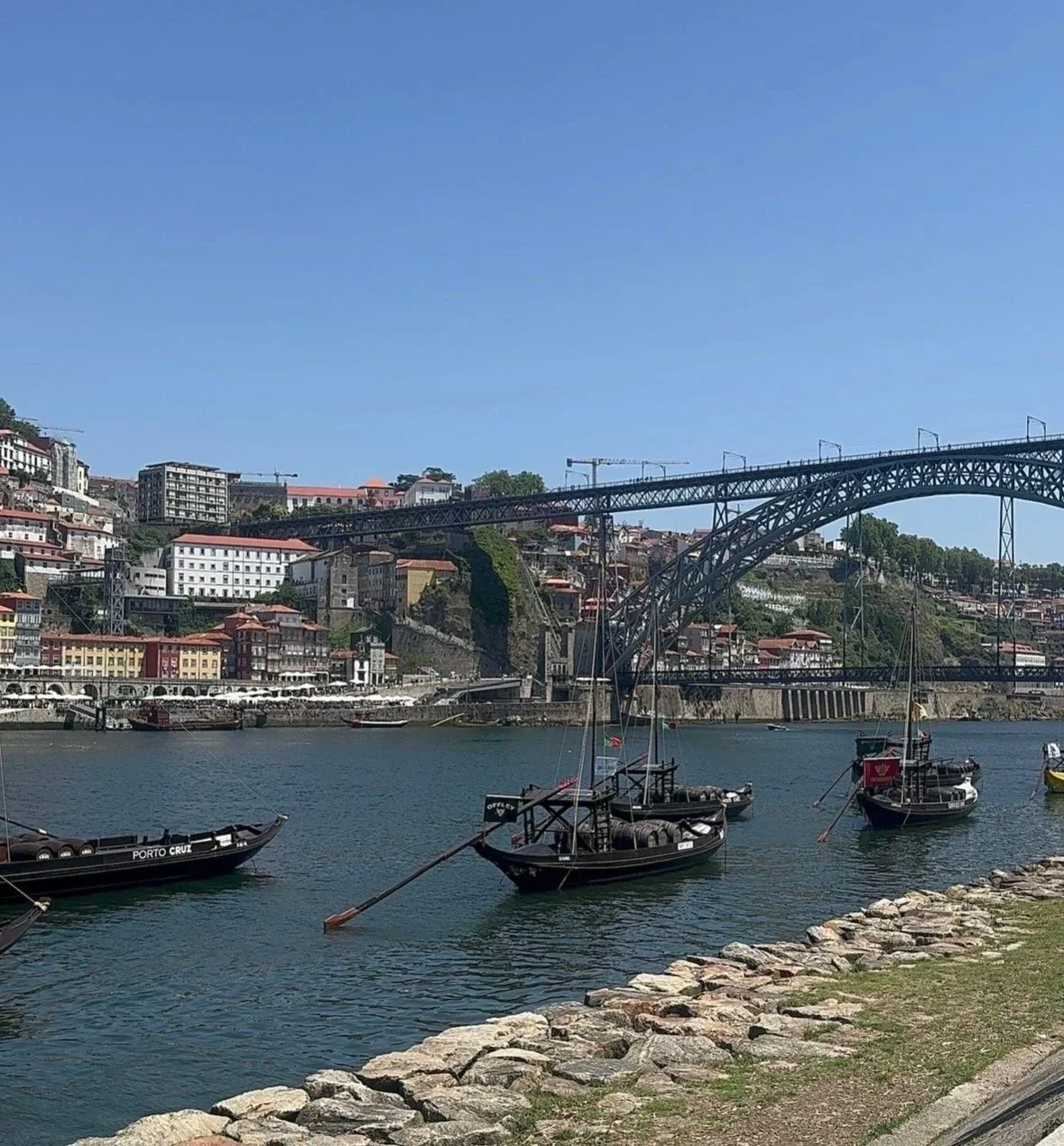 Traditional rabelo boat on the Douro River in Porto