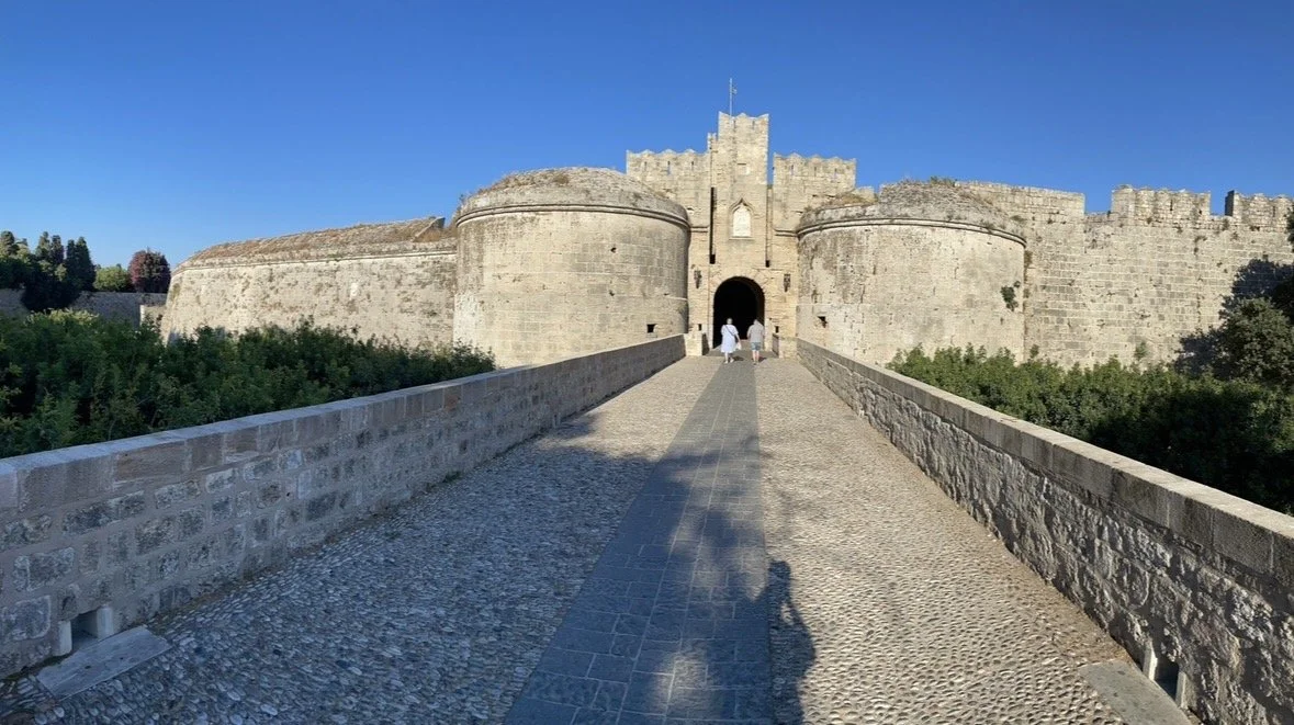 Entrance bridge leading into Rhodes Old Town medieval walls
