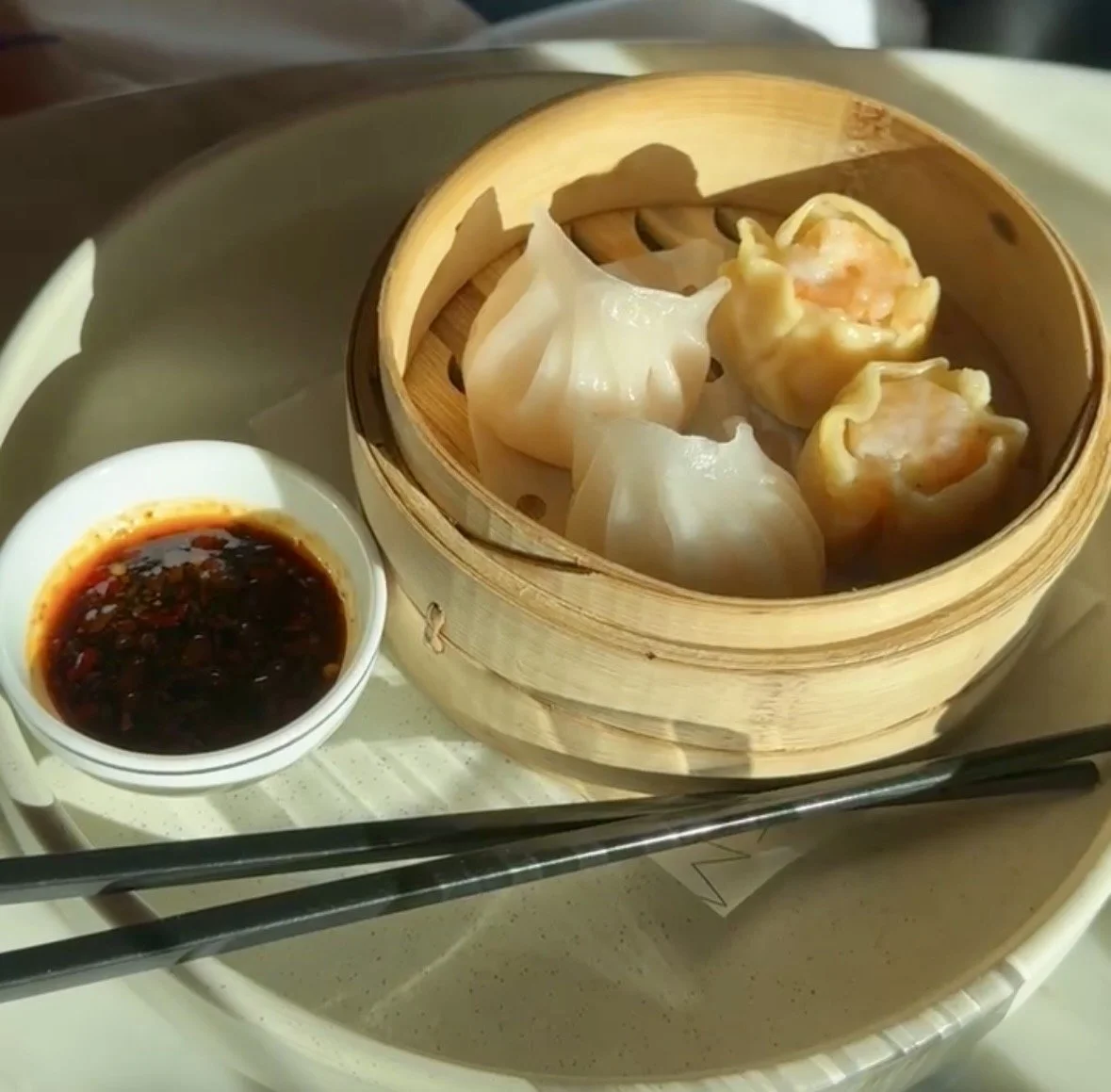Steamed dumplings served during breakfast at Park Hyatt Auckland