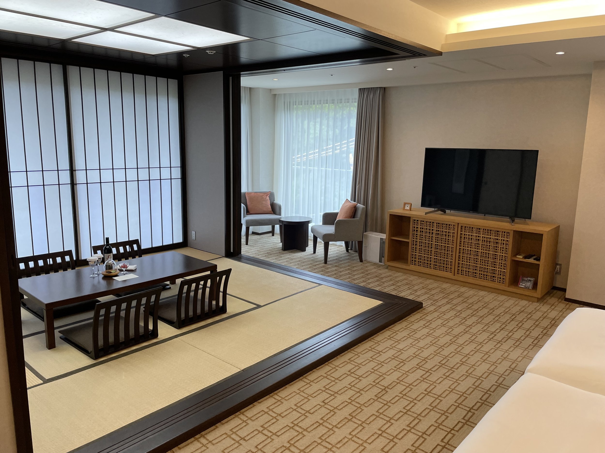 Spacious Japanese-inspired guest room at Hyatt Regency Hakone Resort & Spa in Hakone