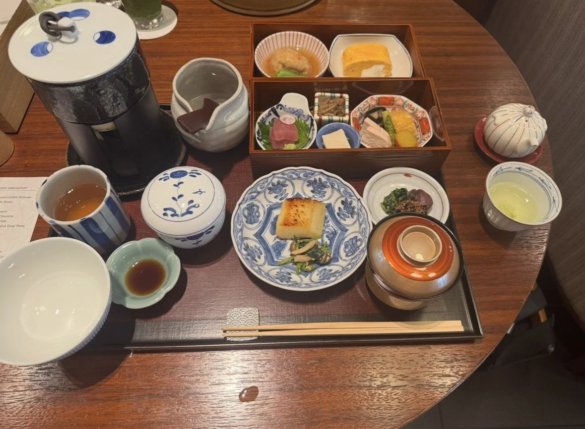 Detailed view of Park Hyatt Kyoto breakfast with traditional Japanese dishes and plating