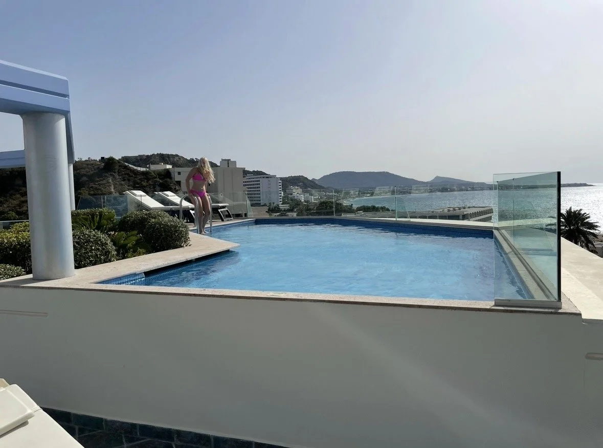 Private plunge pool overlooking the Aegean Sea at Atrium Platinum Luxury Resort in Rhodes
