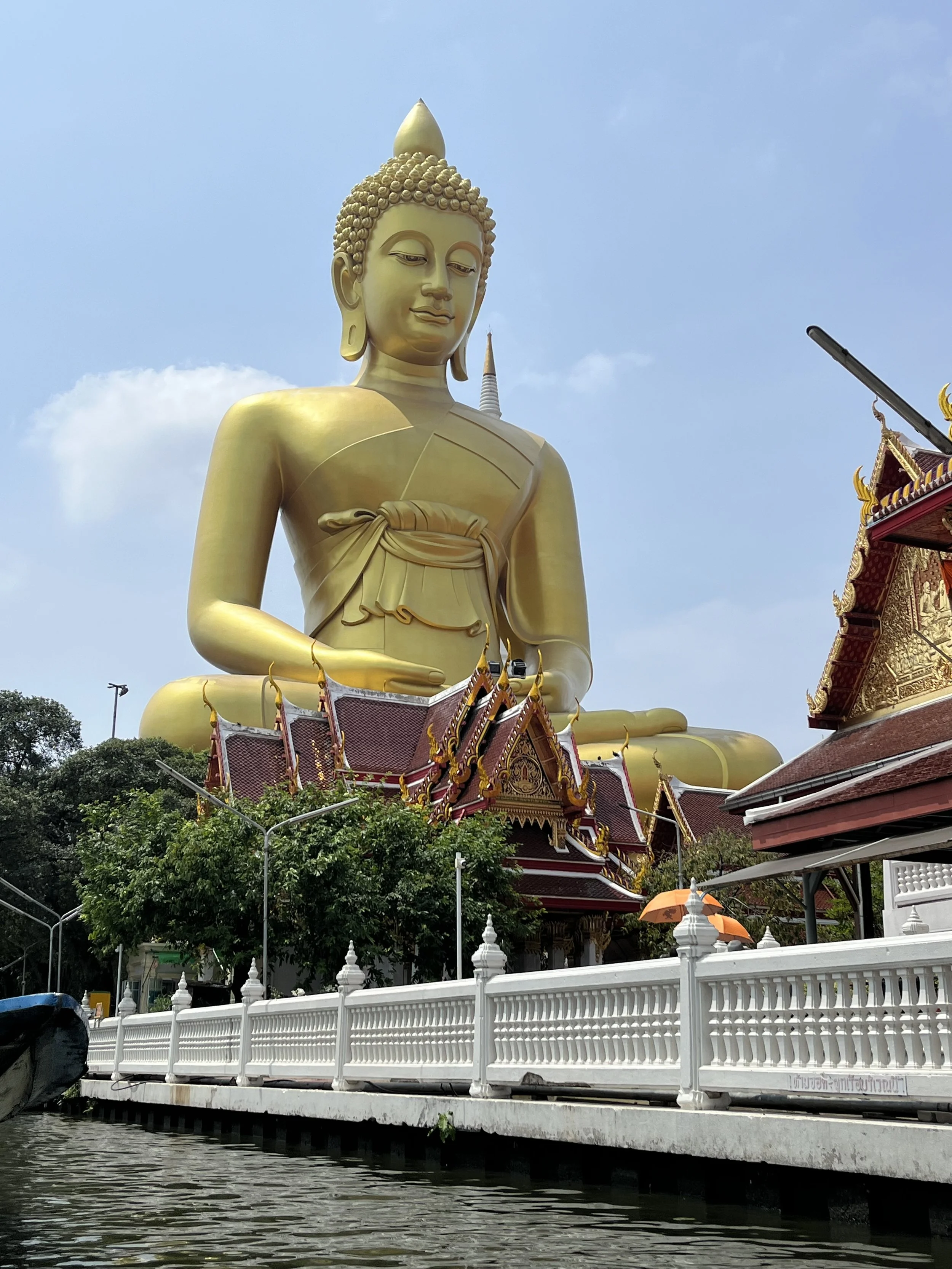 Giant Buddha viewed from a Bangkok canal tour