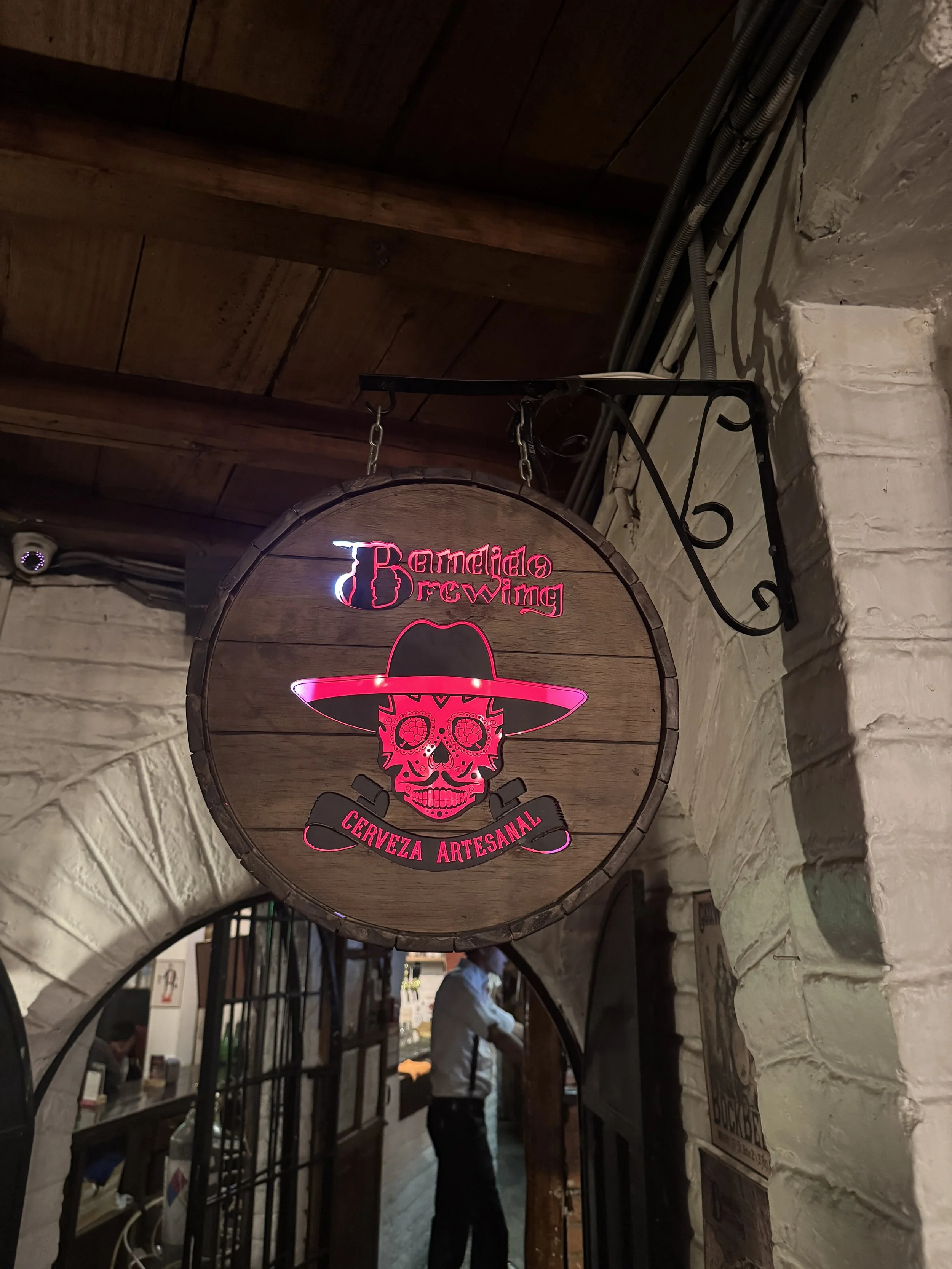 Entrance sign for Bandido Brewing in Quito Ecuador