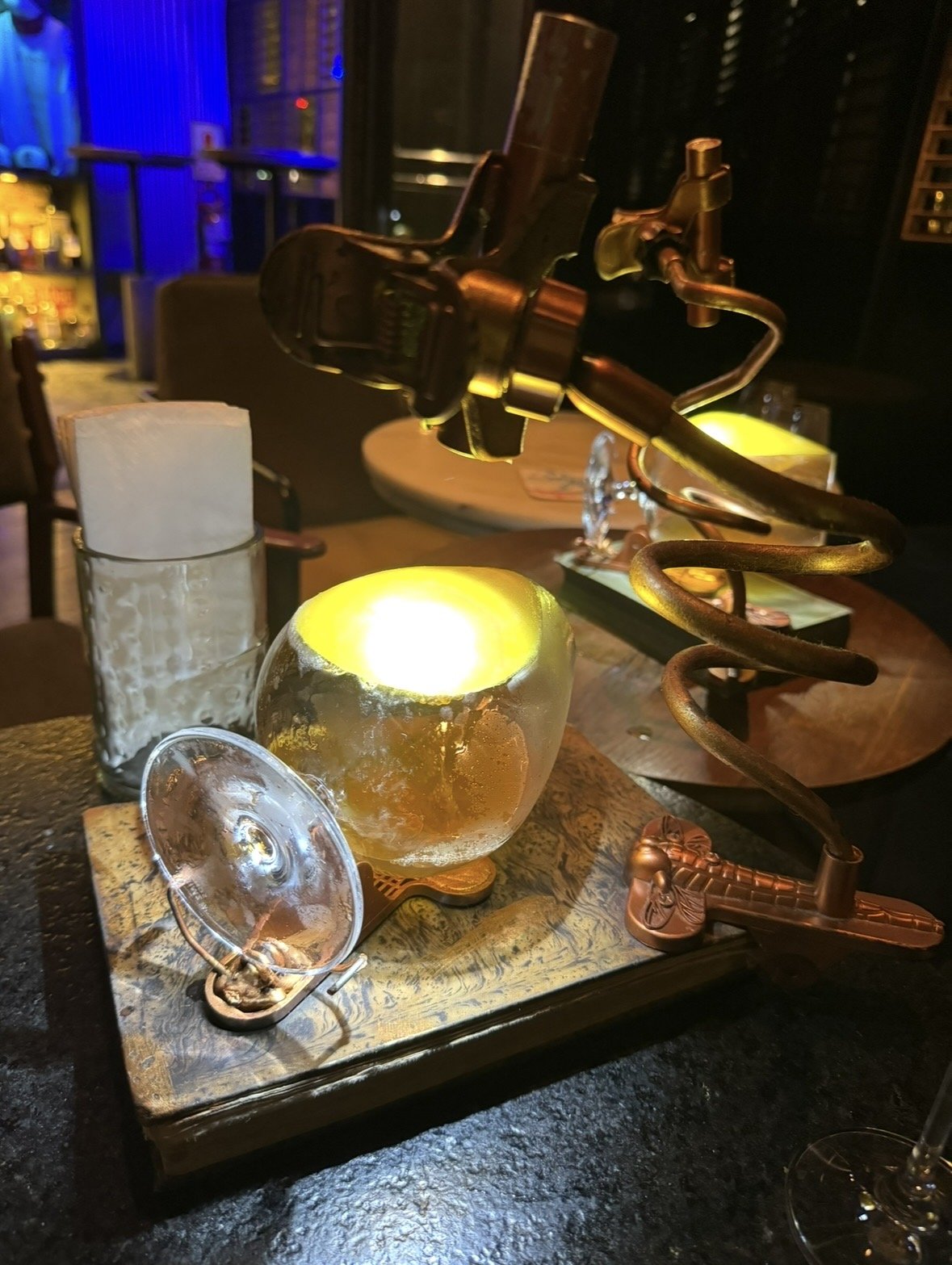 Signature cocktail served in an imaginative presentation vessel at Carnaval Bar Lima