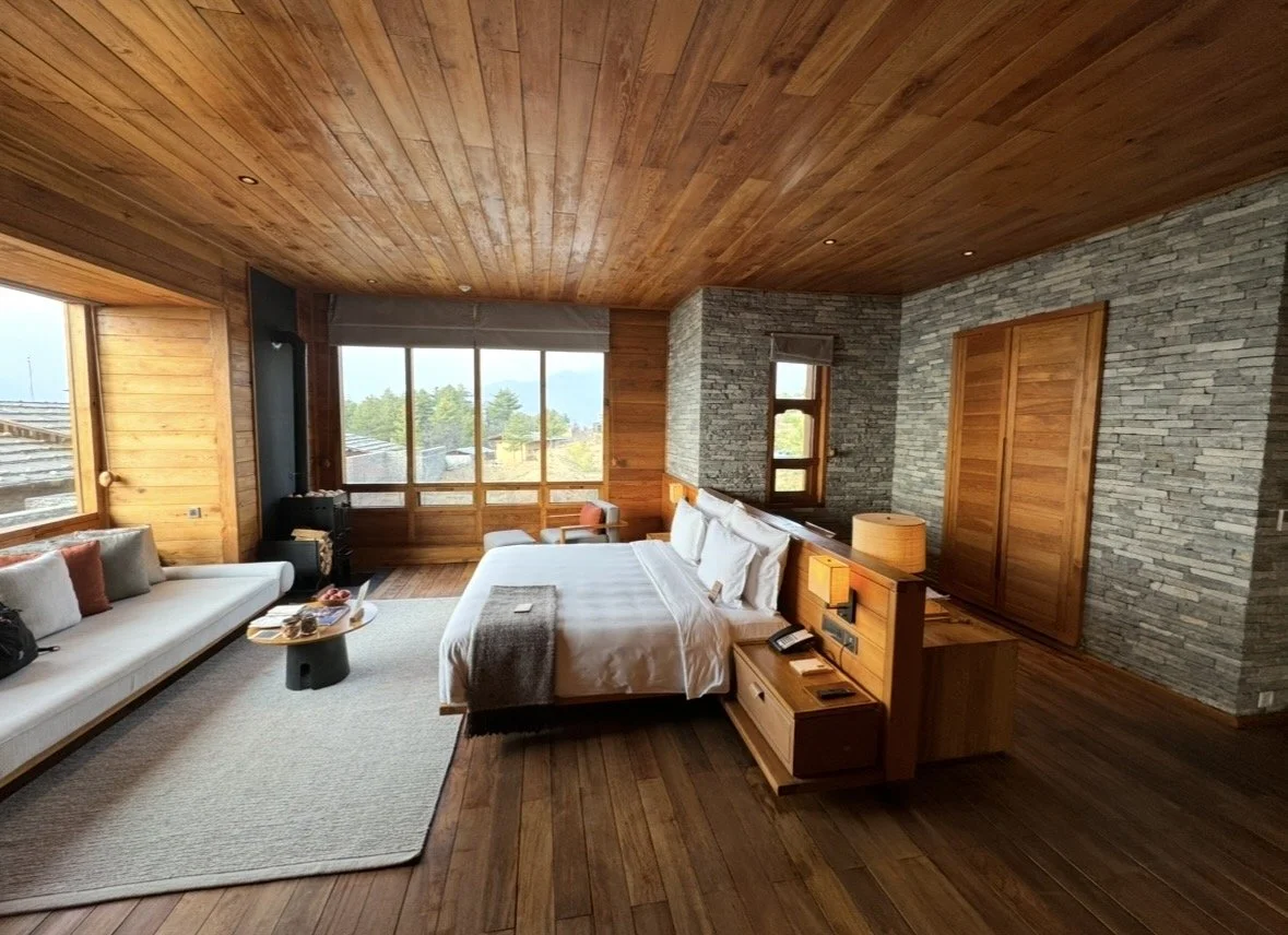 Guest room at Six Senses Paro in Bhutan