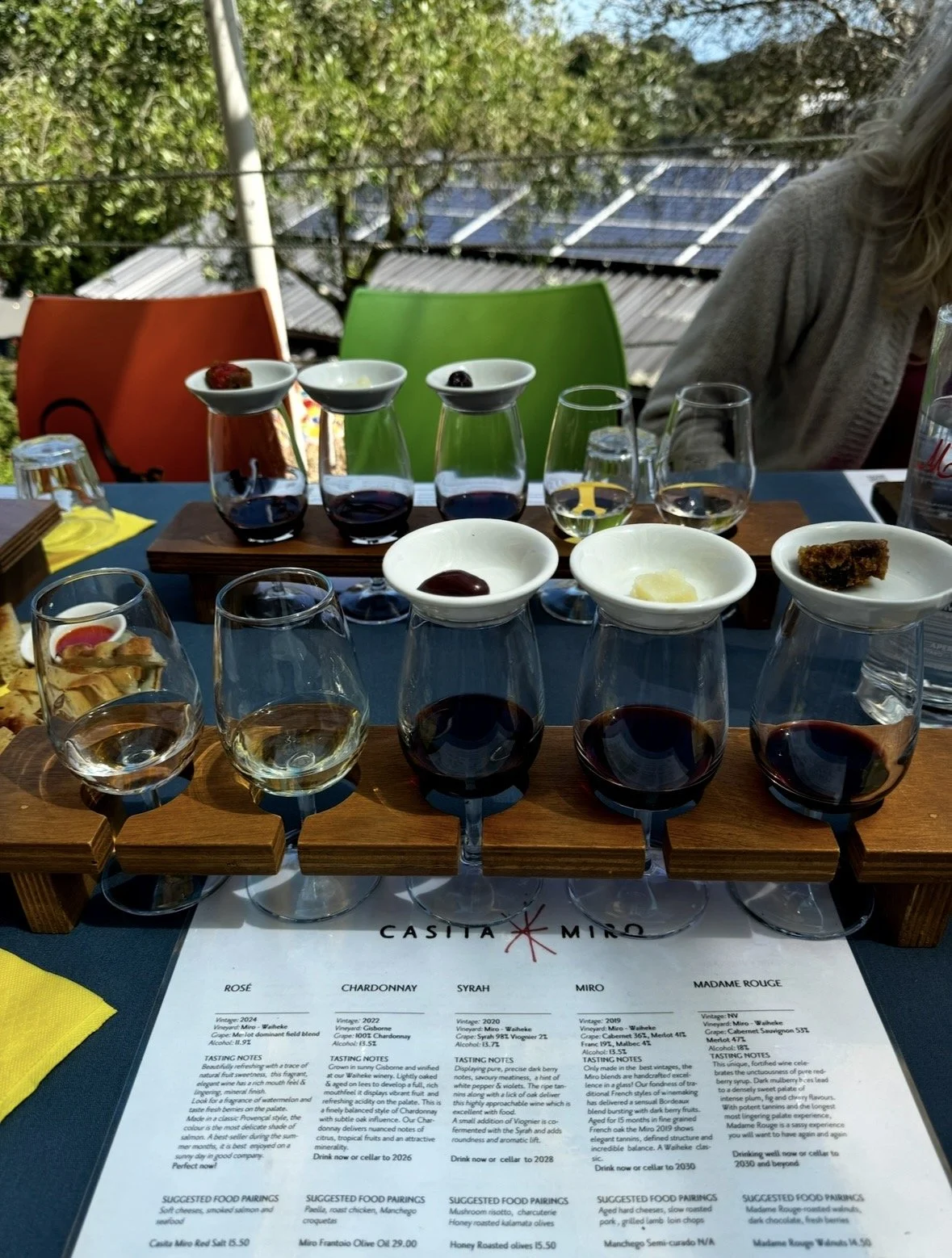 Wine and tapas pairing at Casita Miro winery on Waiheke Island, New Zealand