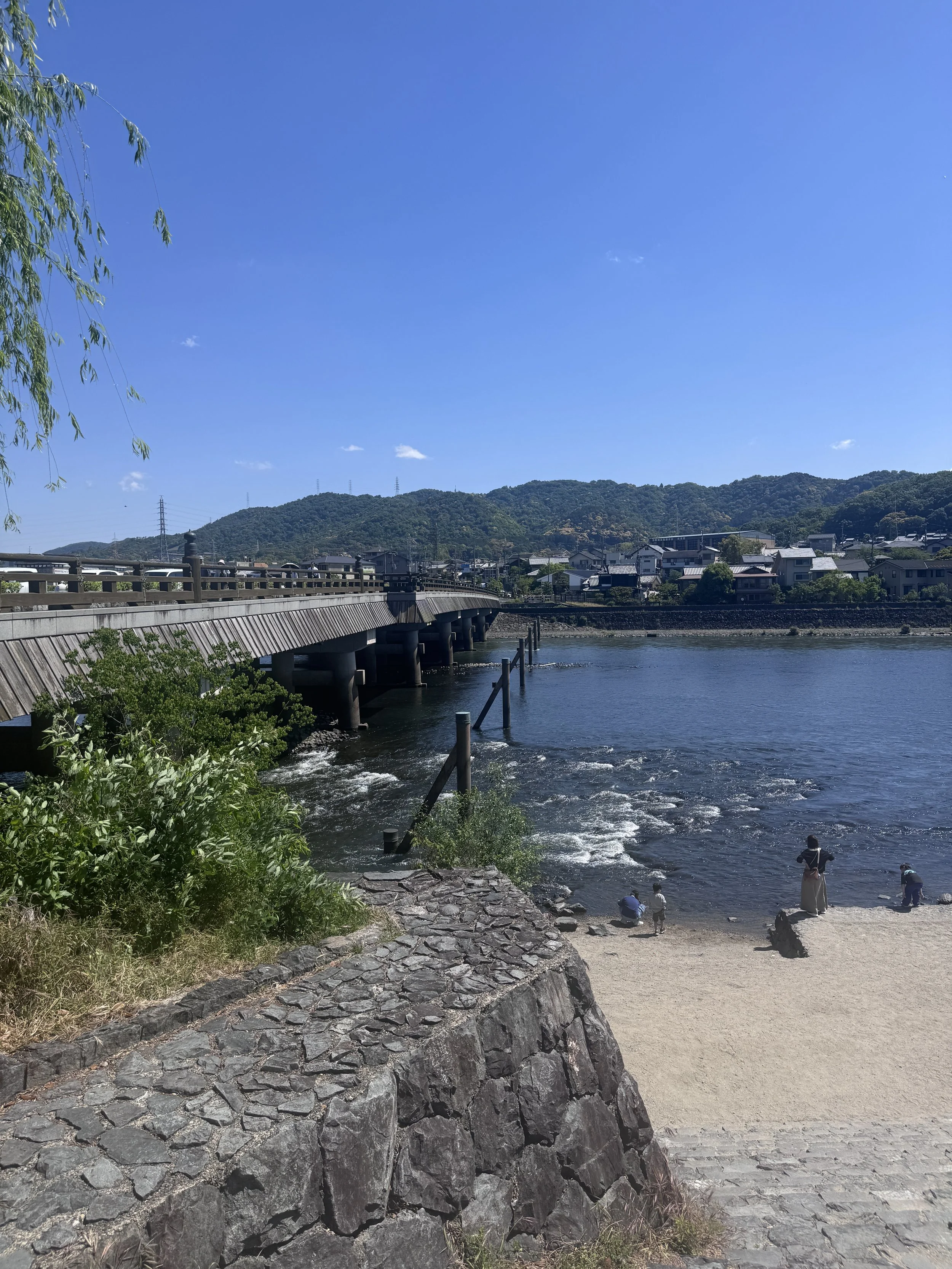 Scenic riverside path along the Uji River