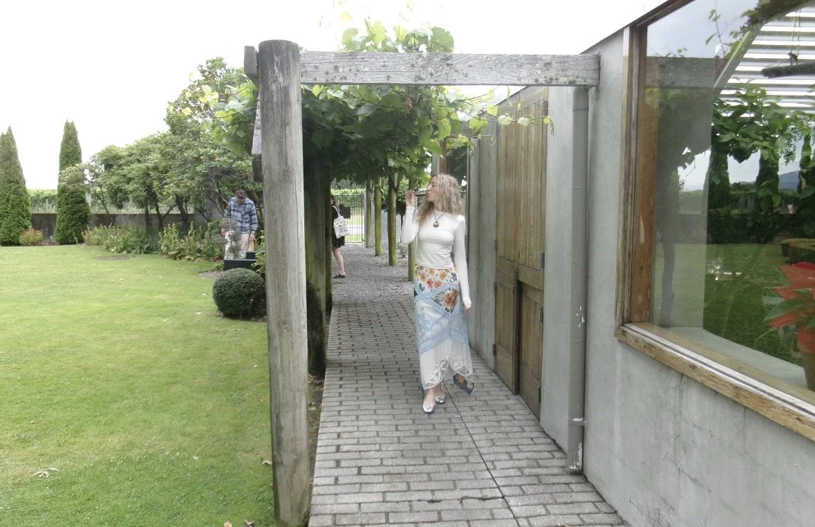 Garden and cellar door at Allan Scott Winery in Marlborough, New Zealand