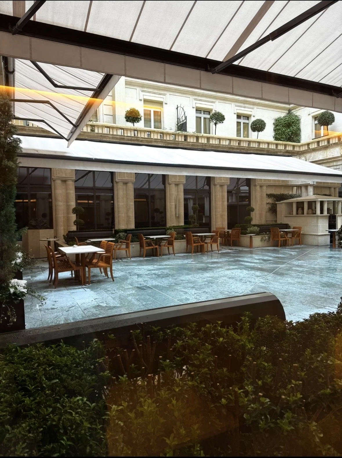 Peaceful interior courtyard at Park Hyatt Paris-Vendôme