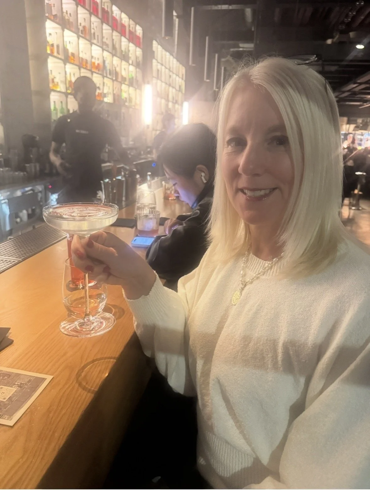 Enjoying cocktails at Moebius Milano cocktail bar