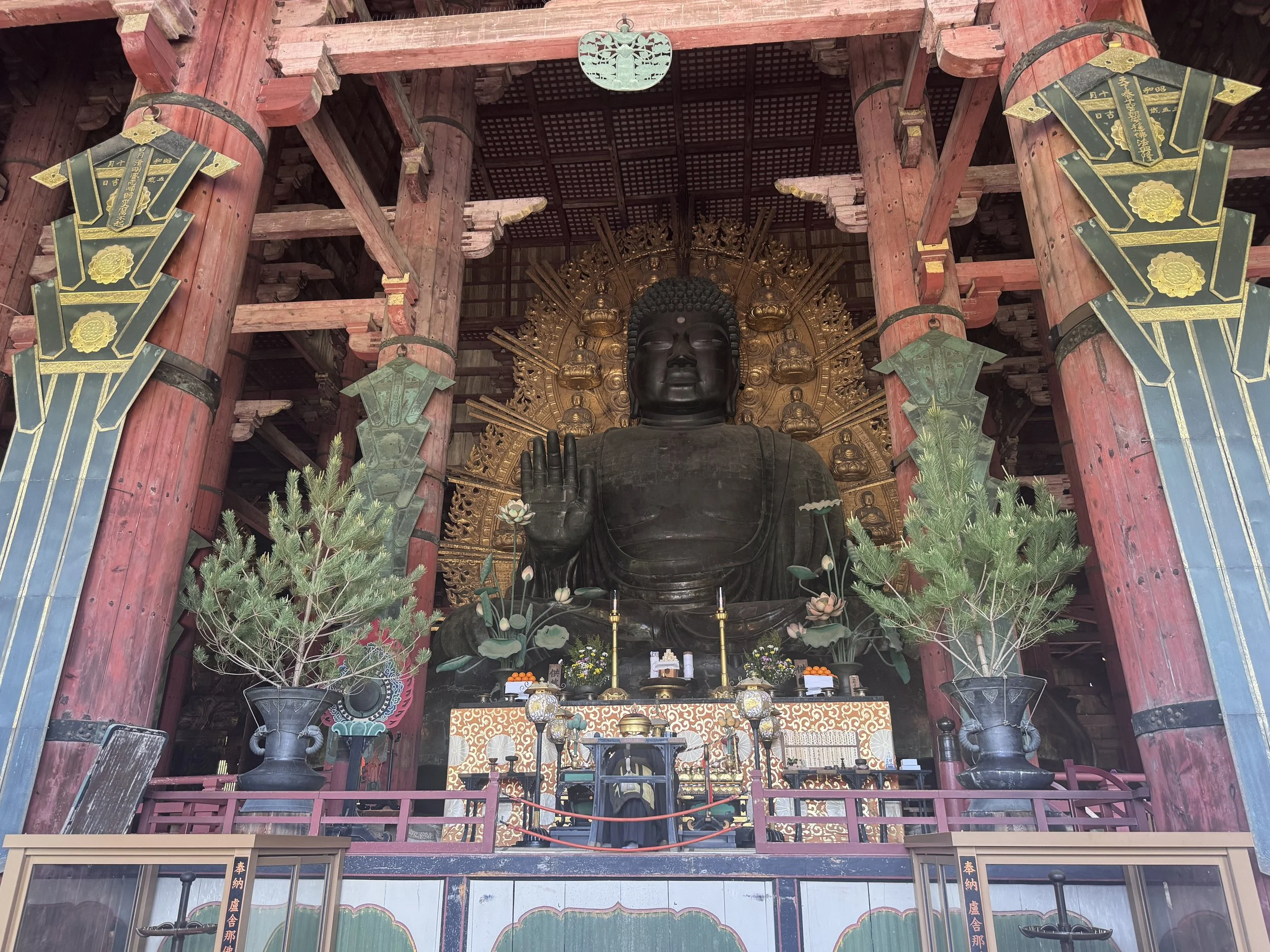 Great Buddha statue inside Todai-ji Temple in Nara Japan