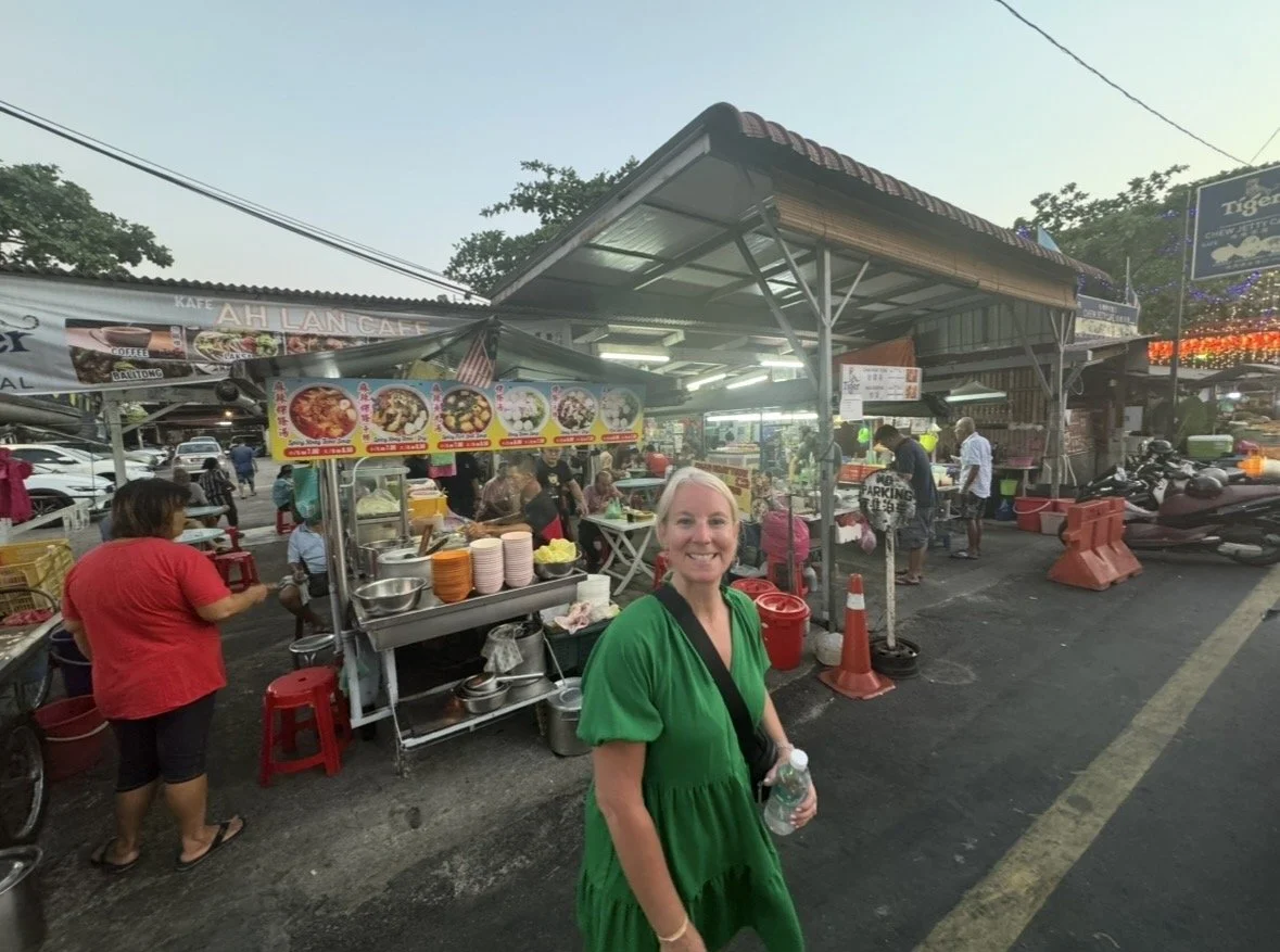 Exploring a hawker food market in George Town Penang