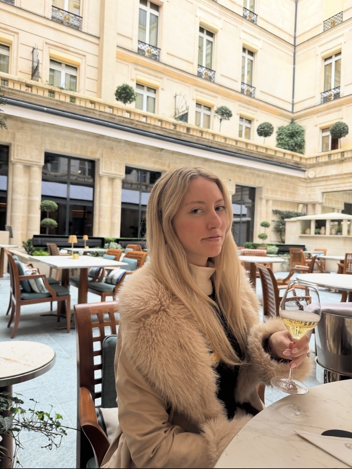 Outdoor courtyard terrace at Park Hyatt Paris-Vendôme near Place Vendôme