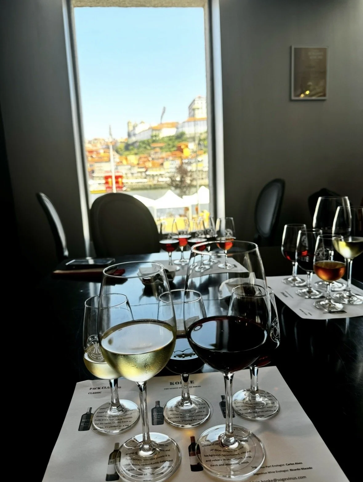 Port wine tasting at Kopke with Douro River view in Porto