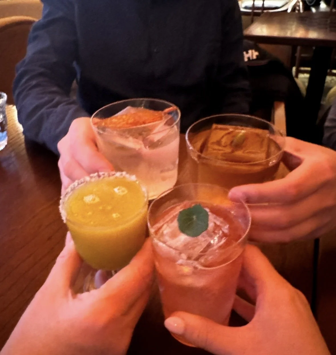 Craft cocktails served at Kwānt cocktail bar in Mayfair London