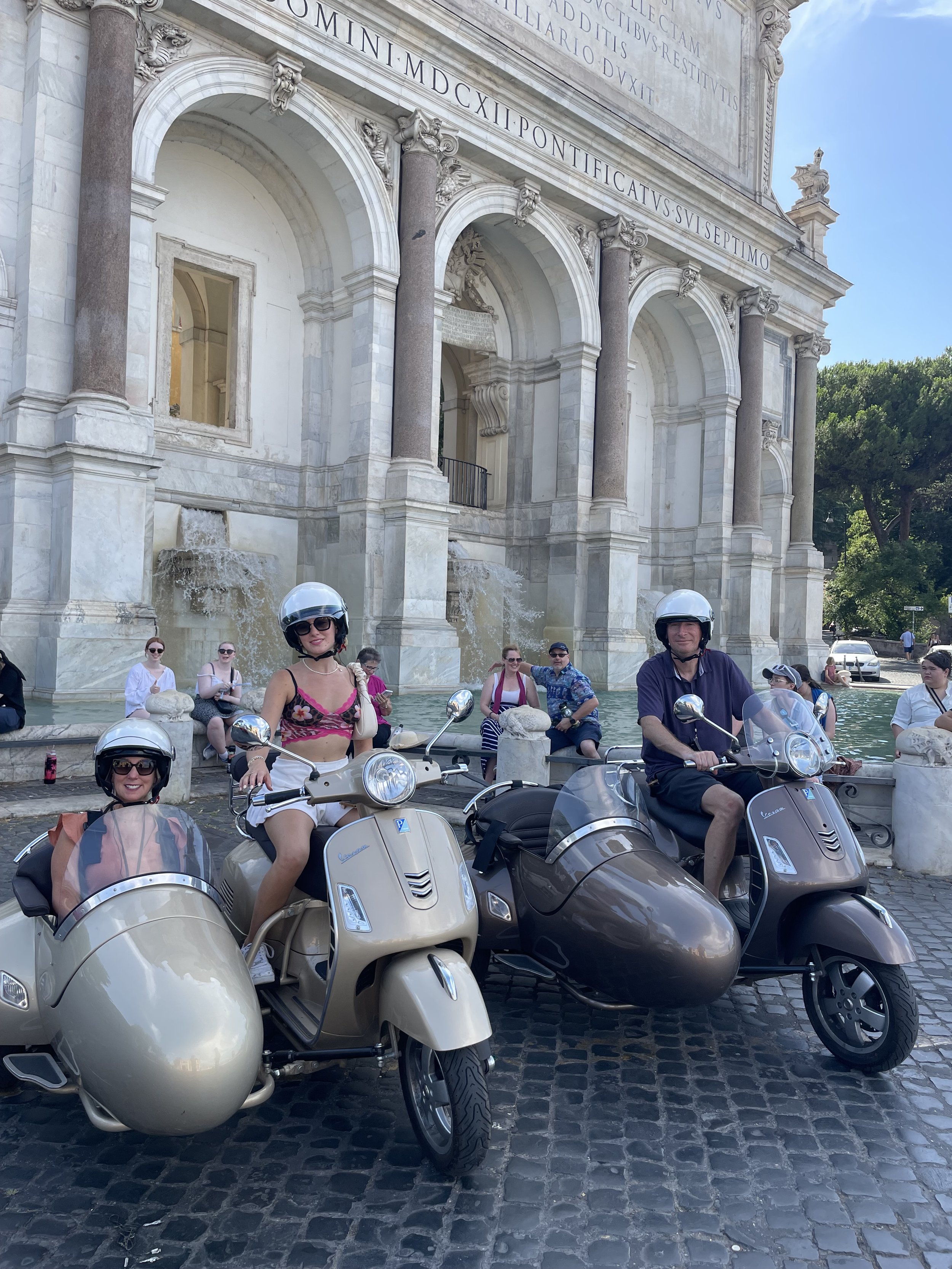 Touring Rome by vintage Vespa sidecar
