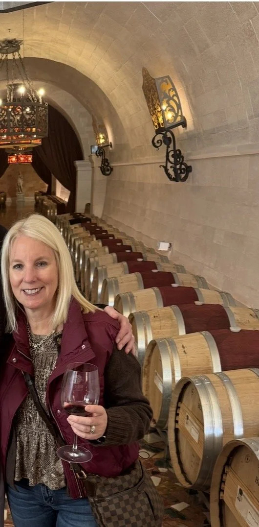 Barrel tasting room inside Del Dotto caves Napa Valley