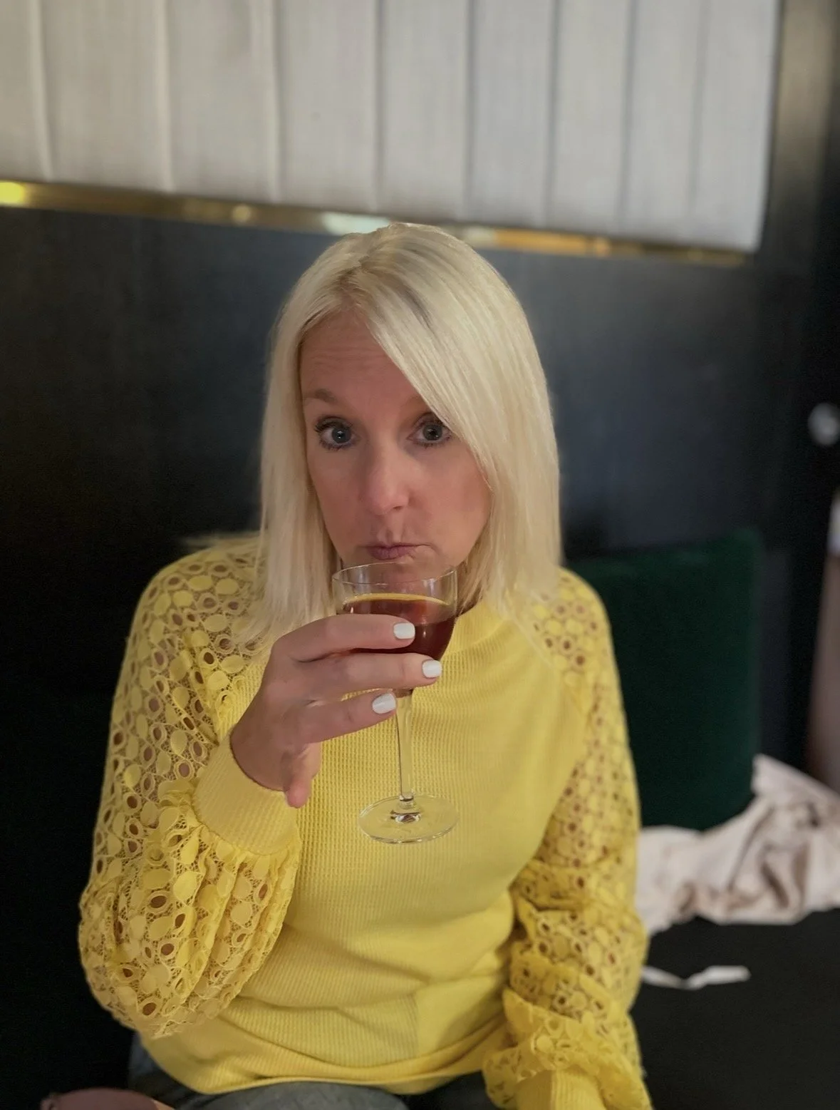 Guest enjoying a cocktail at Danico bar in Paris
