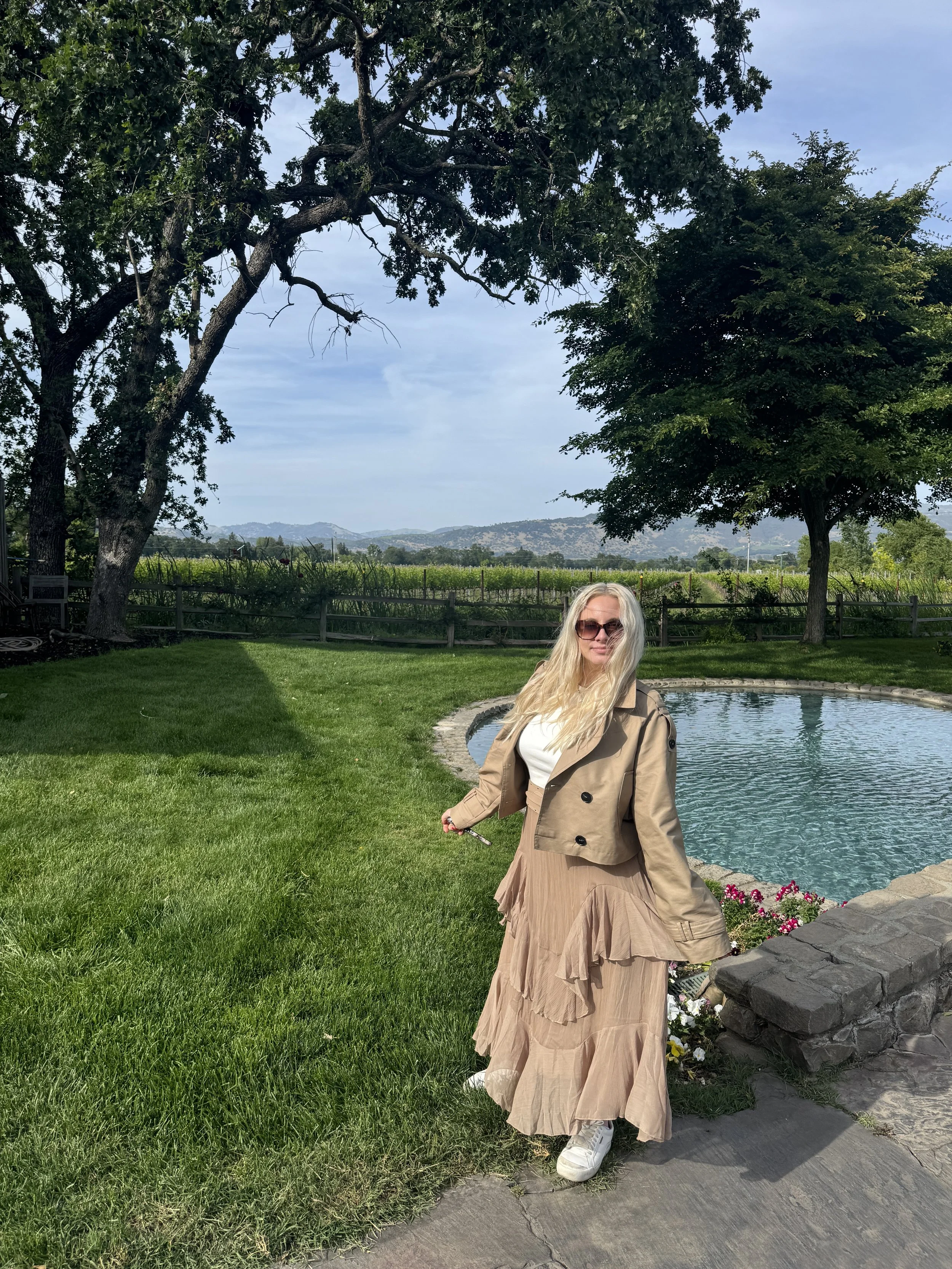 Gardens and estate grounds at Far Niente Winery in Napa Valley