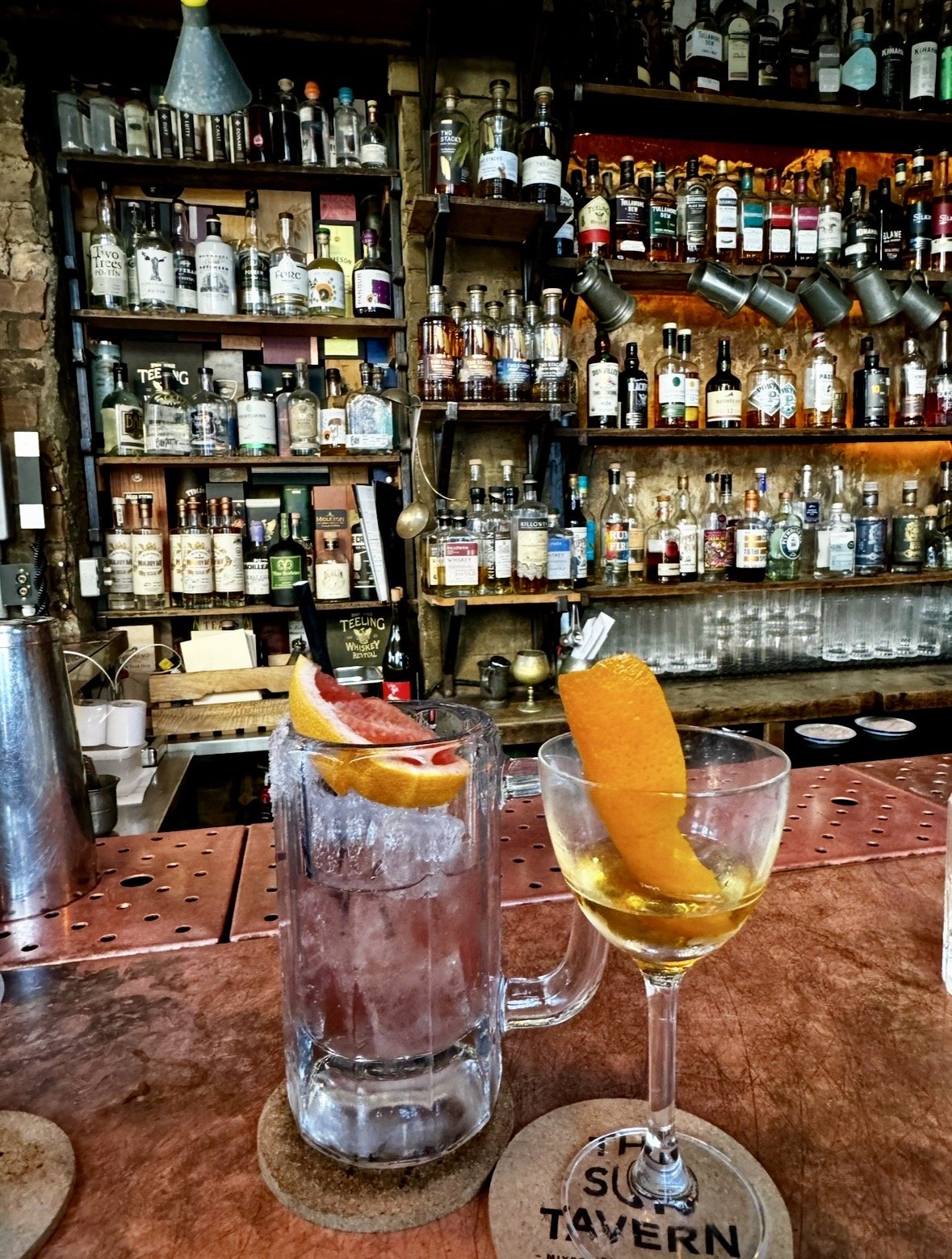 Cocktails at The Sun Tavern bar in Bethnal Green London