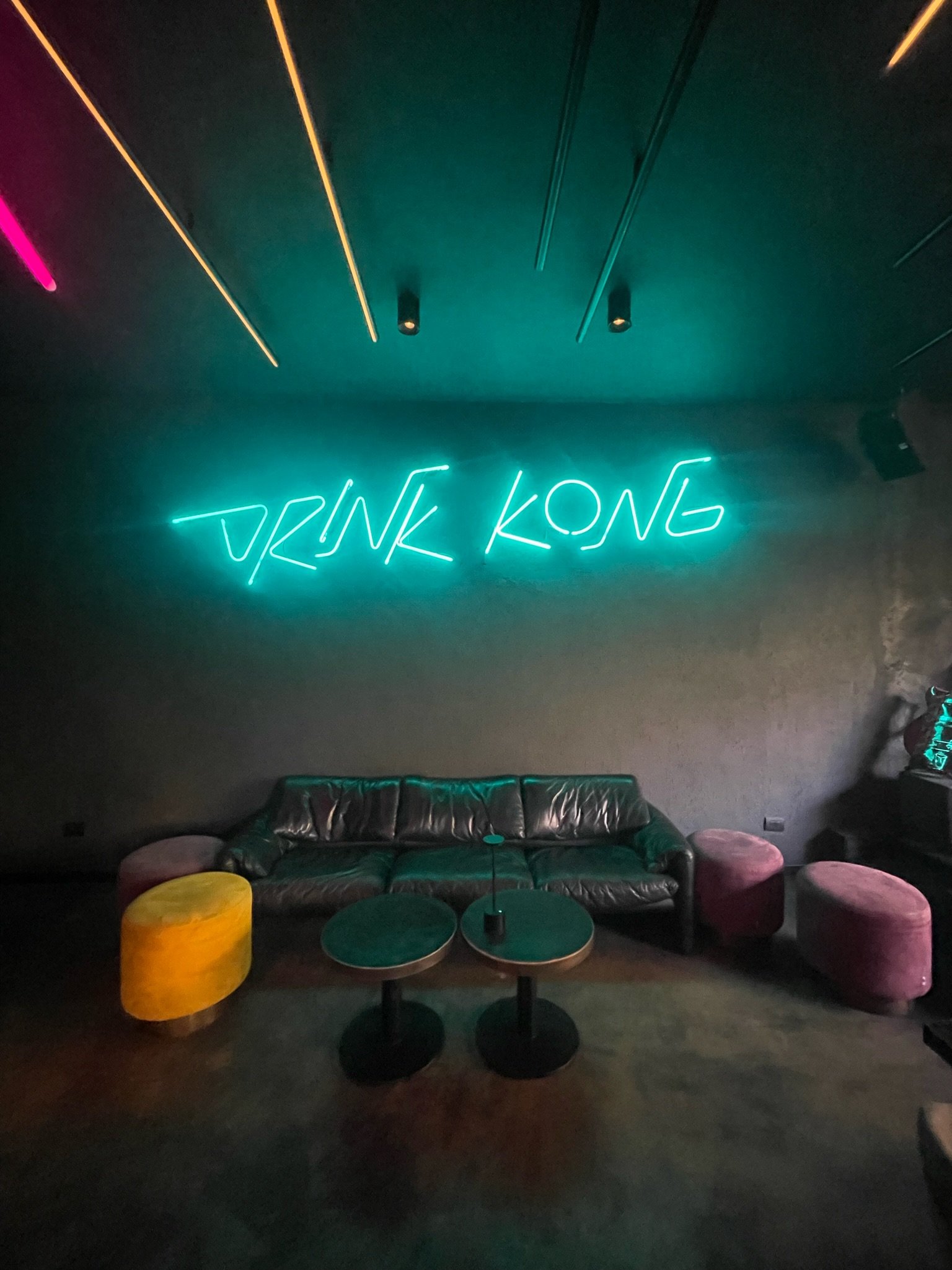Interior of Drink Kong cocktail bar in Rome
