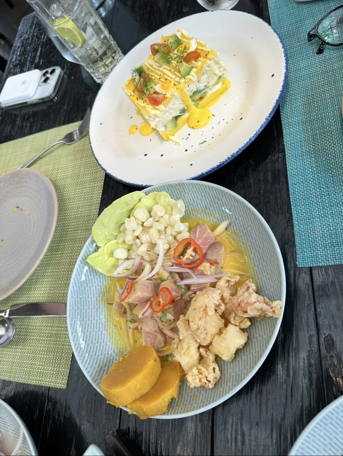 Ceviche and causa tasting at La Mar seafood restaurant in Lima Peru