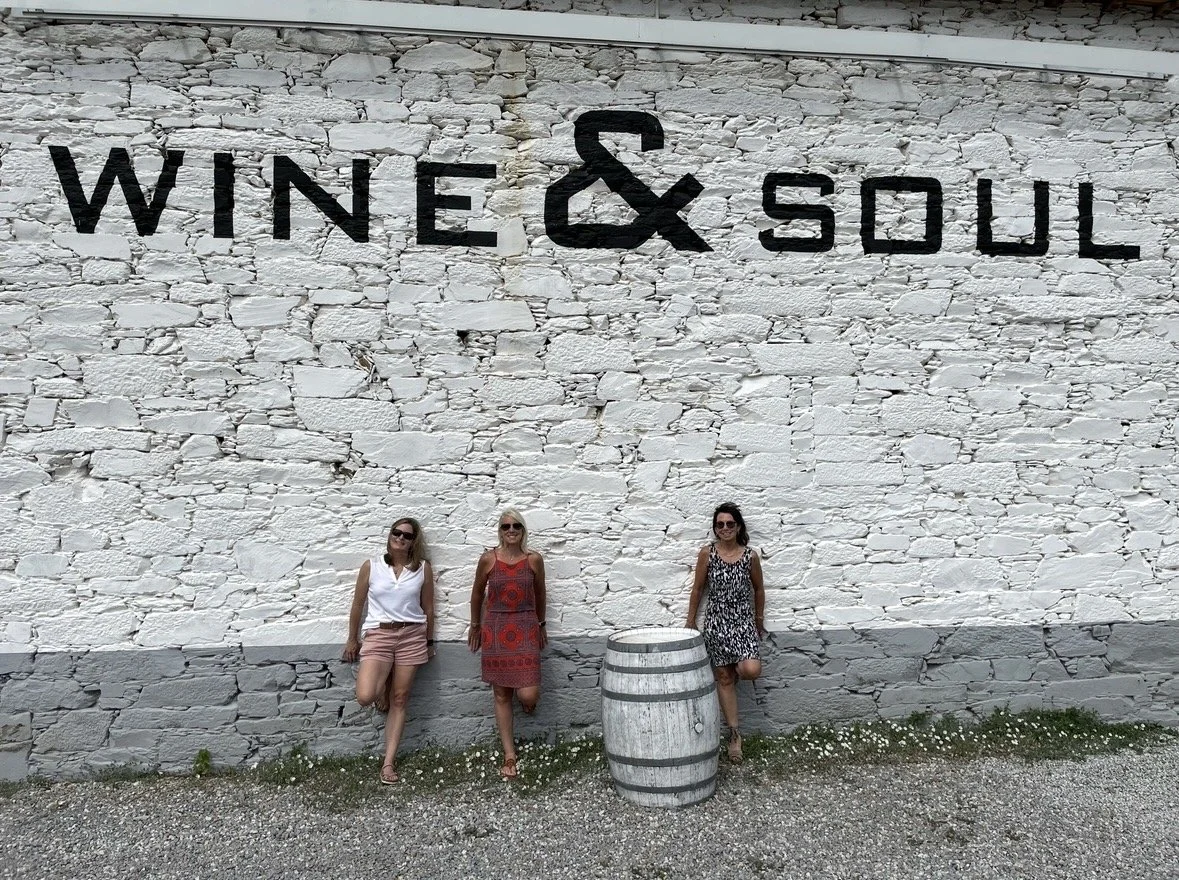 Visitors outside Wine & Soul winery in Portugal's Douro Valley