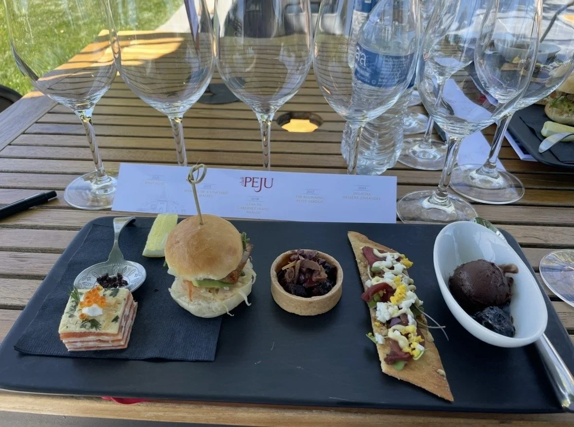 Food and wine pairing experience at Peju winery Napa Valley