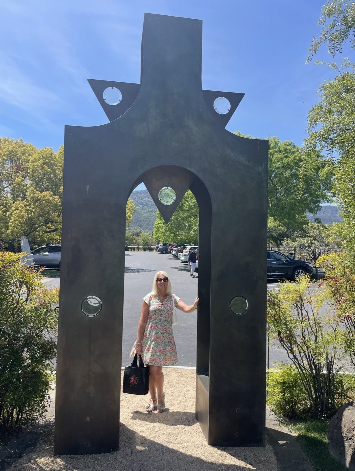 Art installation in the gardens at Peju Winery in Napa Valley
