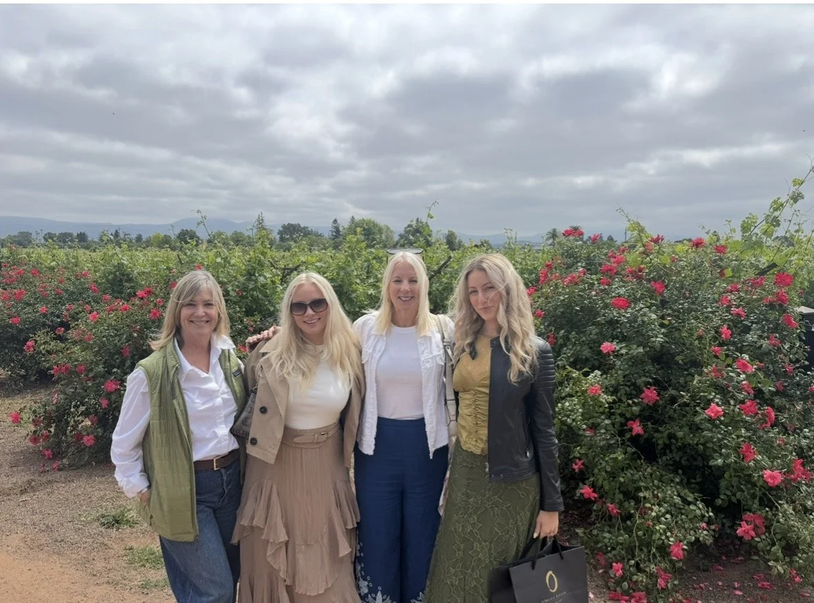 O’Brien Estate co-owner Barb O’Brien with guests during our visit to O’Brien Estate Winery in Napa Valley