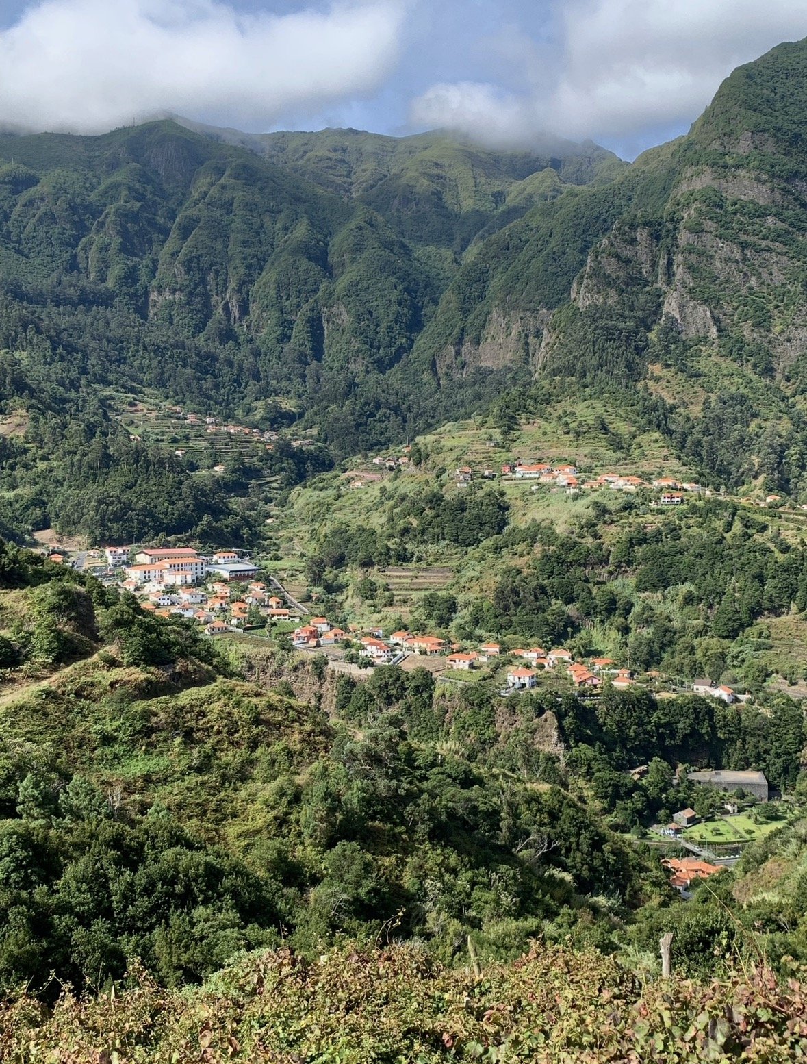 Traditional village surrounded by Madeira's dramatic green mountain valleys