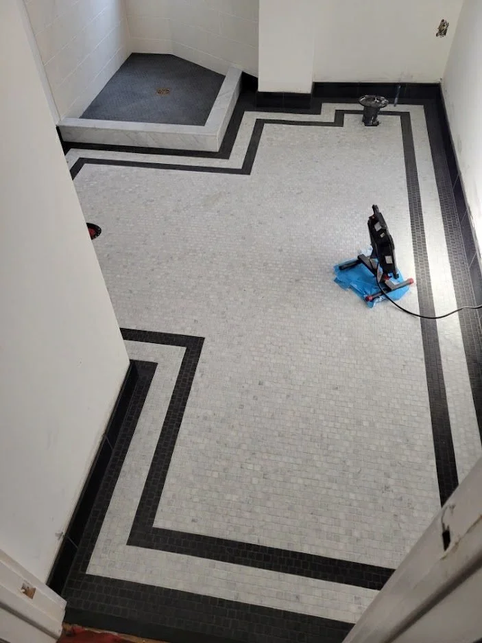 Mosaic Floor Bathroom Remodel